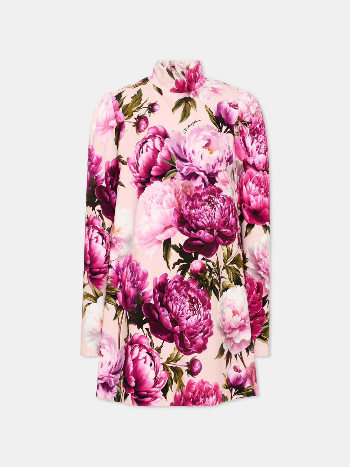 Vestito rosa per bambina con stampa floreale,Dolce & Gabbana Kids,L5JD7L G7QZU HF6FZ