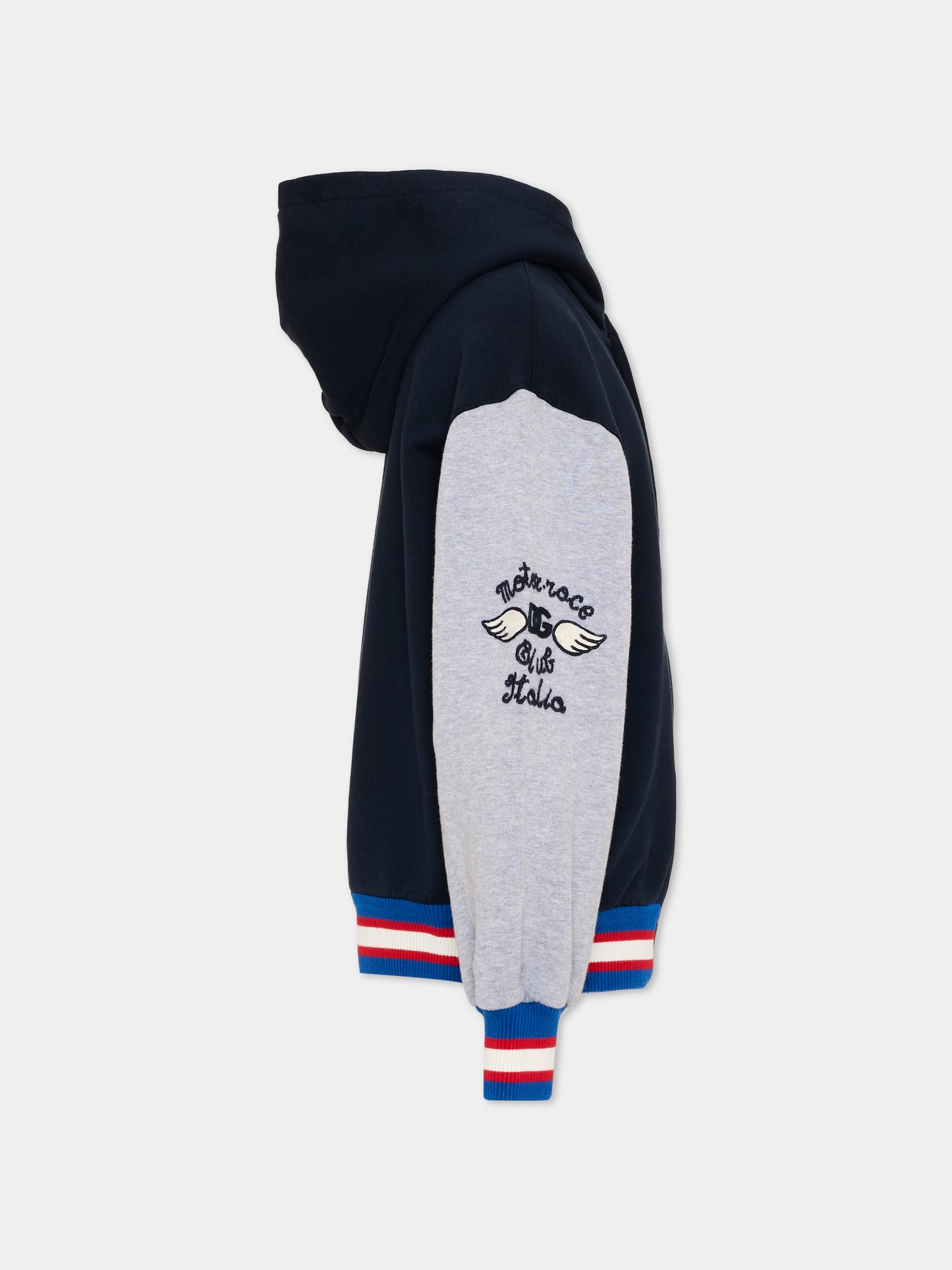 Felpa blu per bambino con logo,Dolce & Gabbana Kids,L4JB8F G7P6N S9000