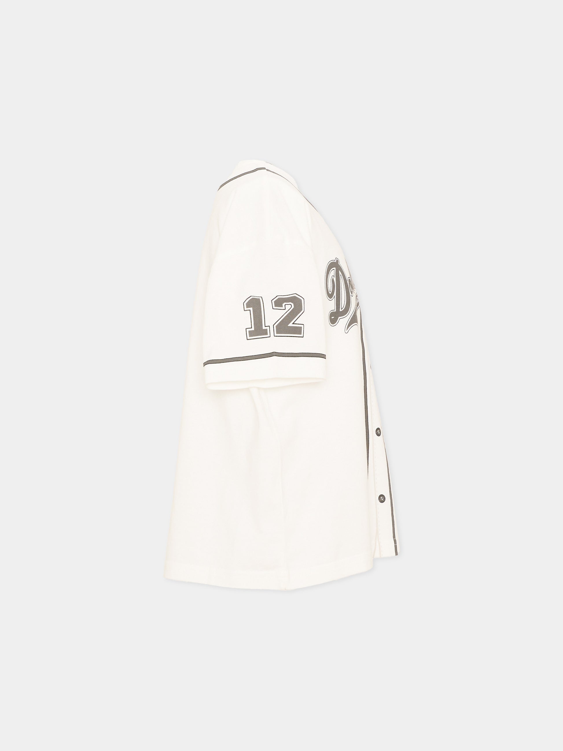 T-shirt avorio per bambini con logo,Dolce & Gabbana Kids,L4JTHV G7P6T HA6GA