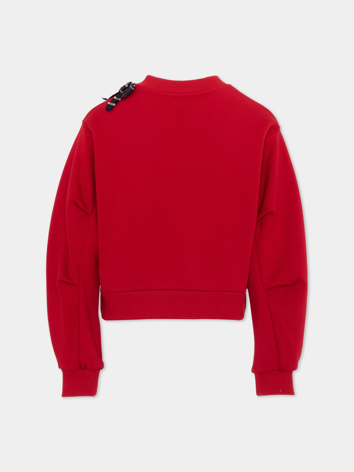 Felpa rossa per bambina con fiocchi,Dolce & Gabbana Kids,L5JWBS G7P6W R2254