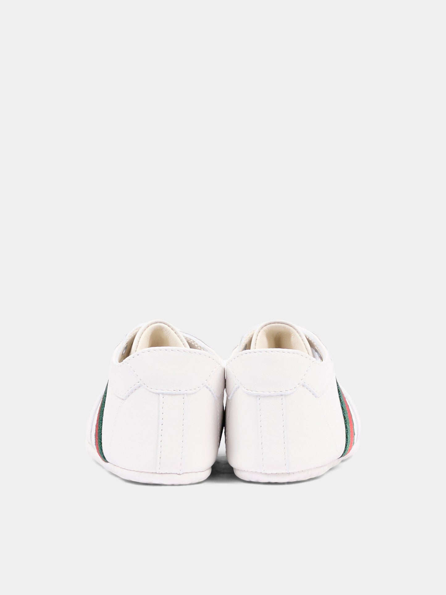 Sneakers bianche per neonato con Web,Gucci Kids,873033 AAGPG 9061