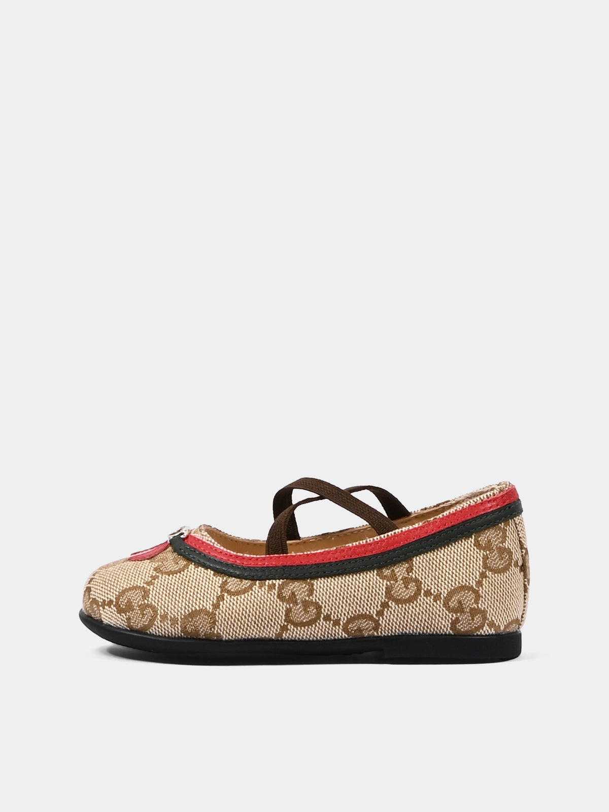 Ballerine beige per bambina con Jacquard GG,Gucci Kids,873044 FAF5H 9645