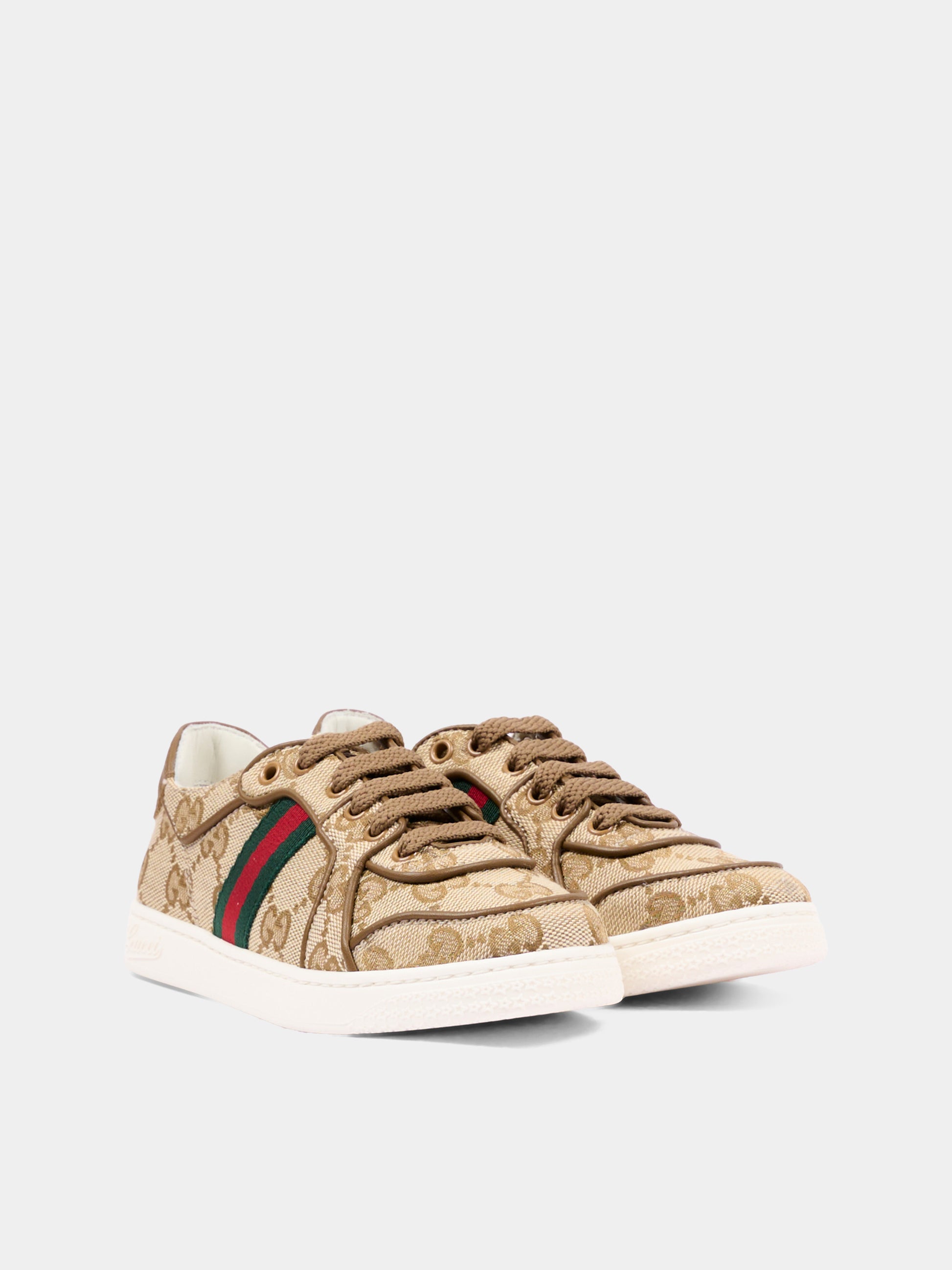 Sneakers beige monogramma GG per bambini,Gucci Kids,873450 FAF5F 9644