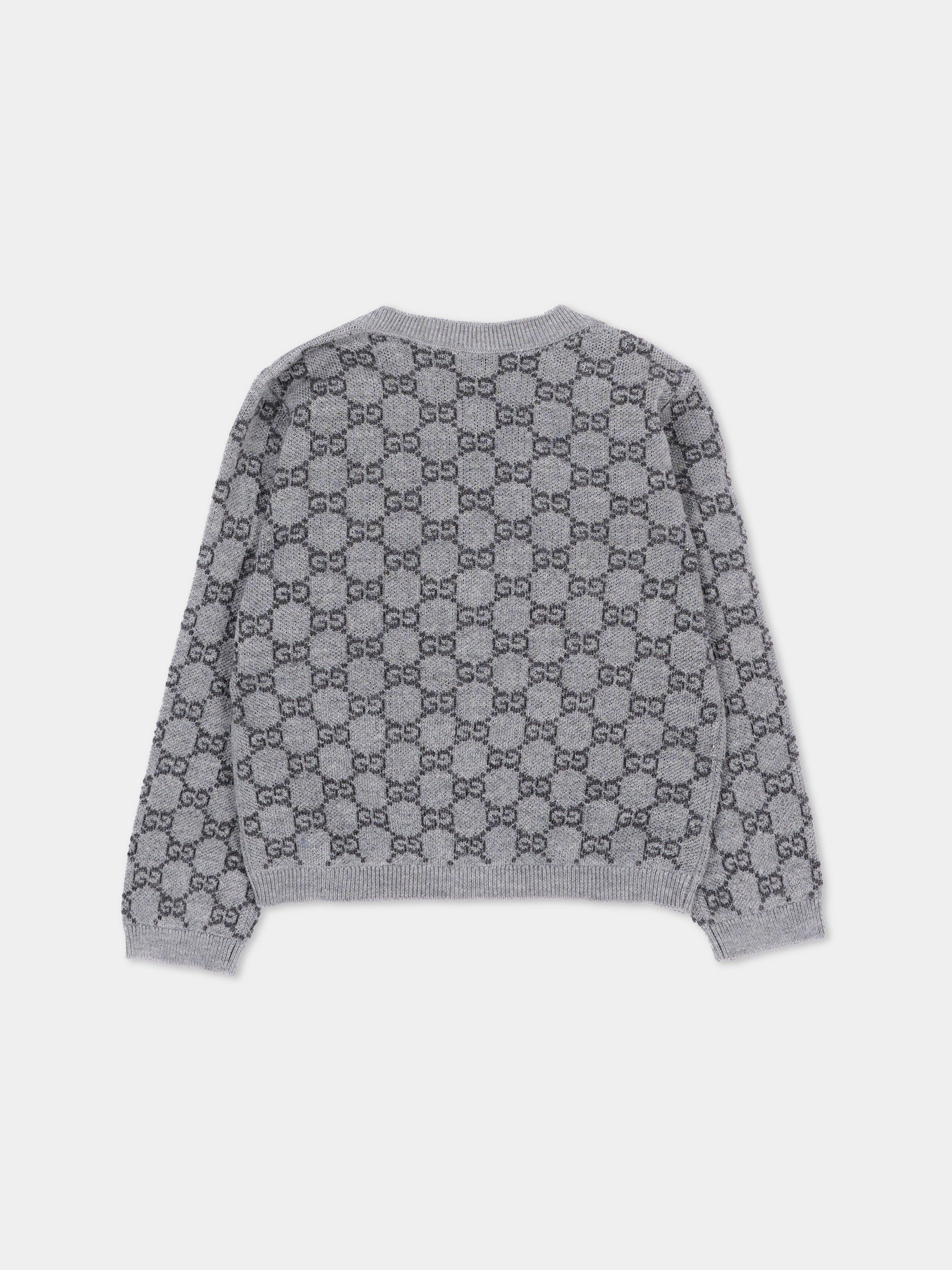 Cardigan grigio monogramma GG per neonato,Gucci Kids,834348 XKEZP 1018