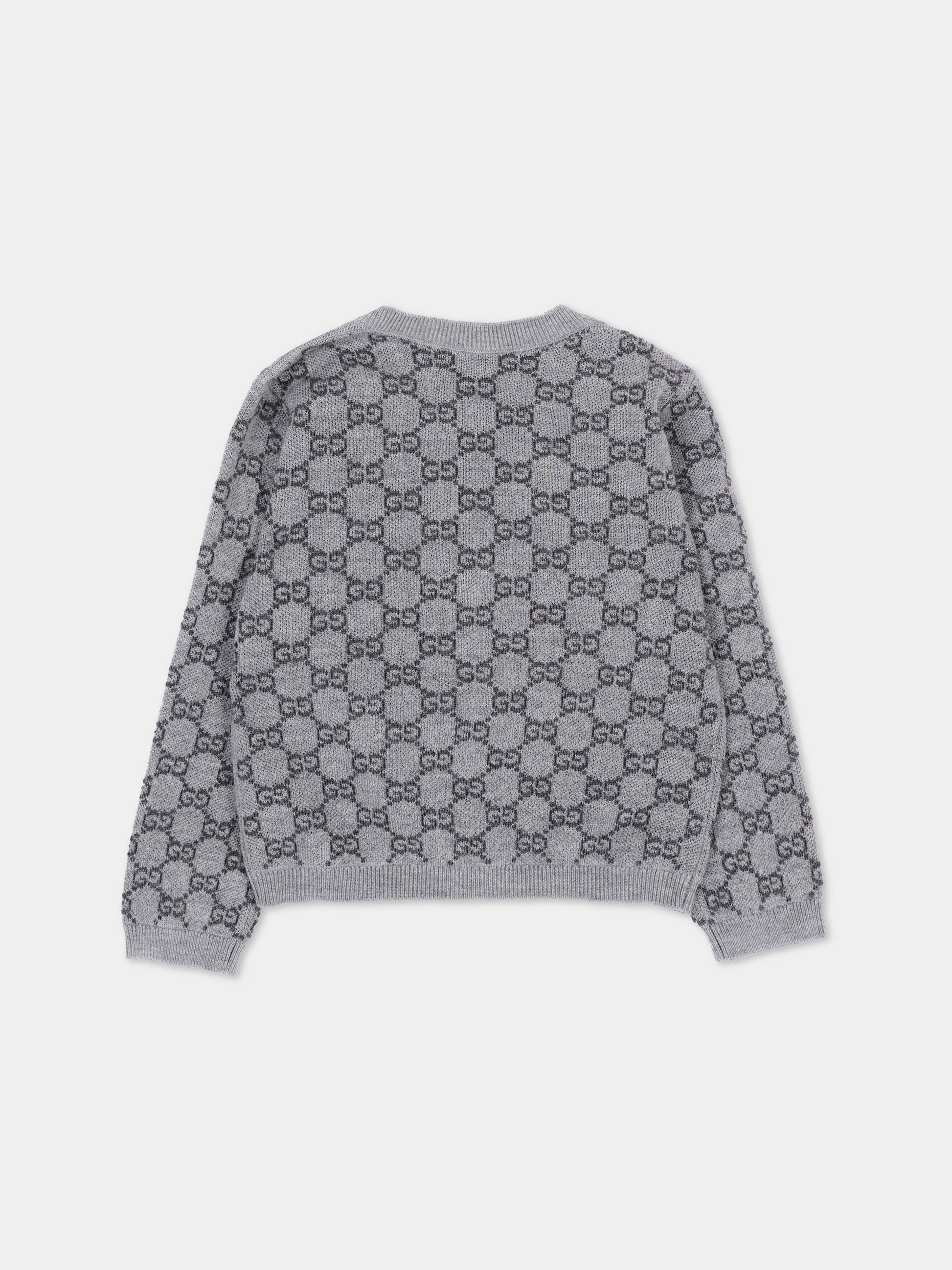 Cardigan grigio monogramma GG per neonato,Gucci Kids,834348 XKEZP 1018