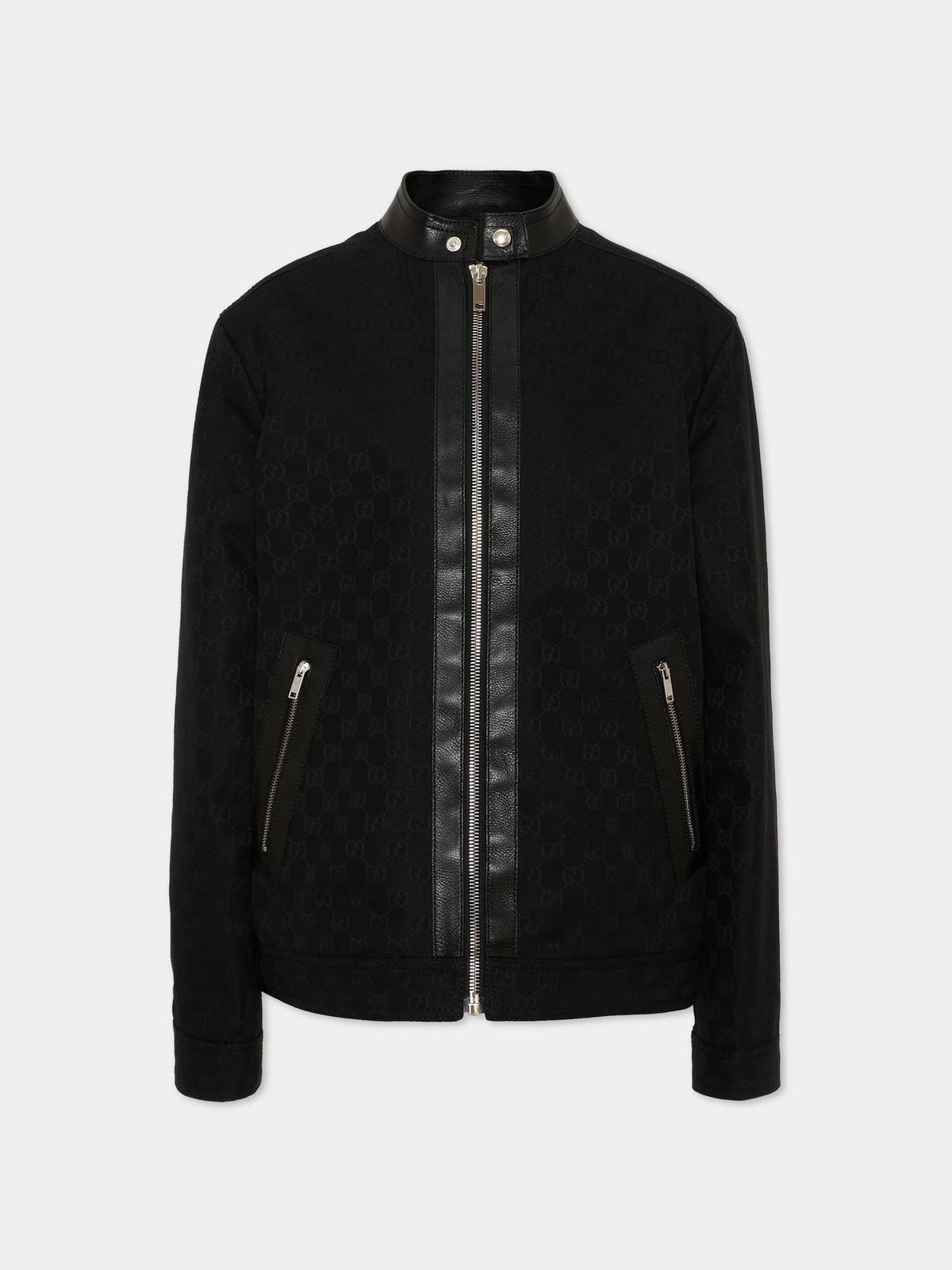 Bomber nero per bambino Jacquard GG