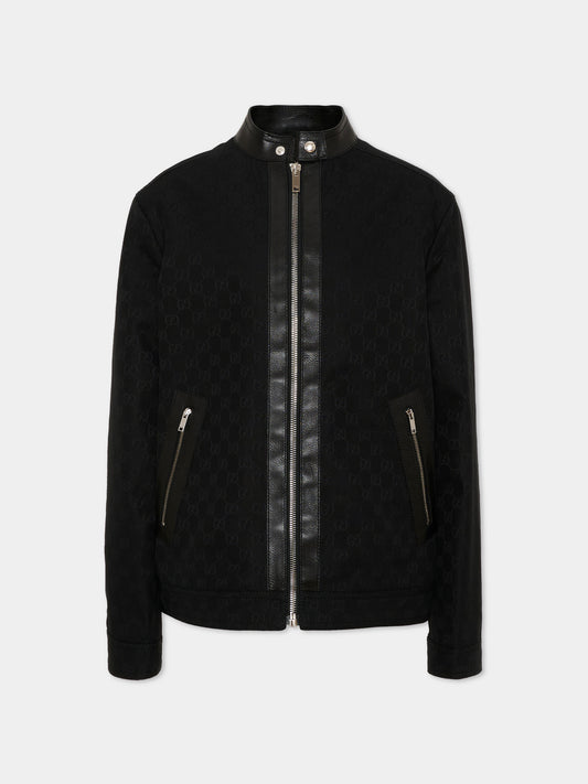 Bomber nero per bambino Jacquard GG