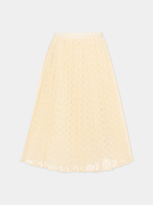 Jupe ivoire pour fille avec motif GG