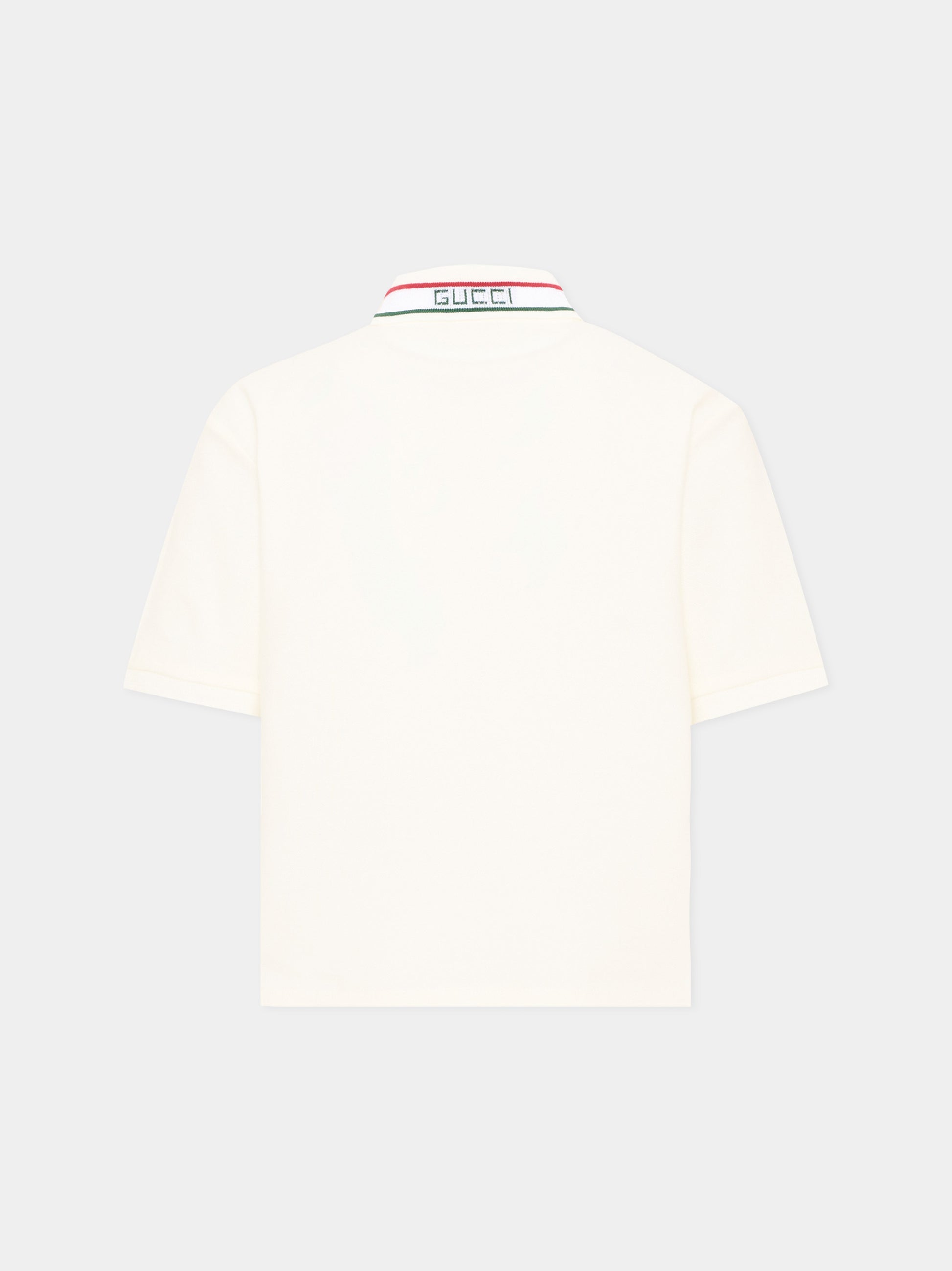Polo a manica corta bianca per bambino logo,Gucci Kids,860897 XJHW2 9024