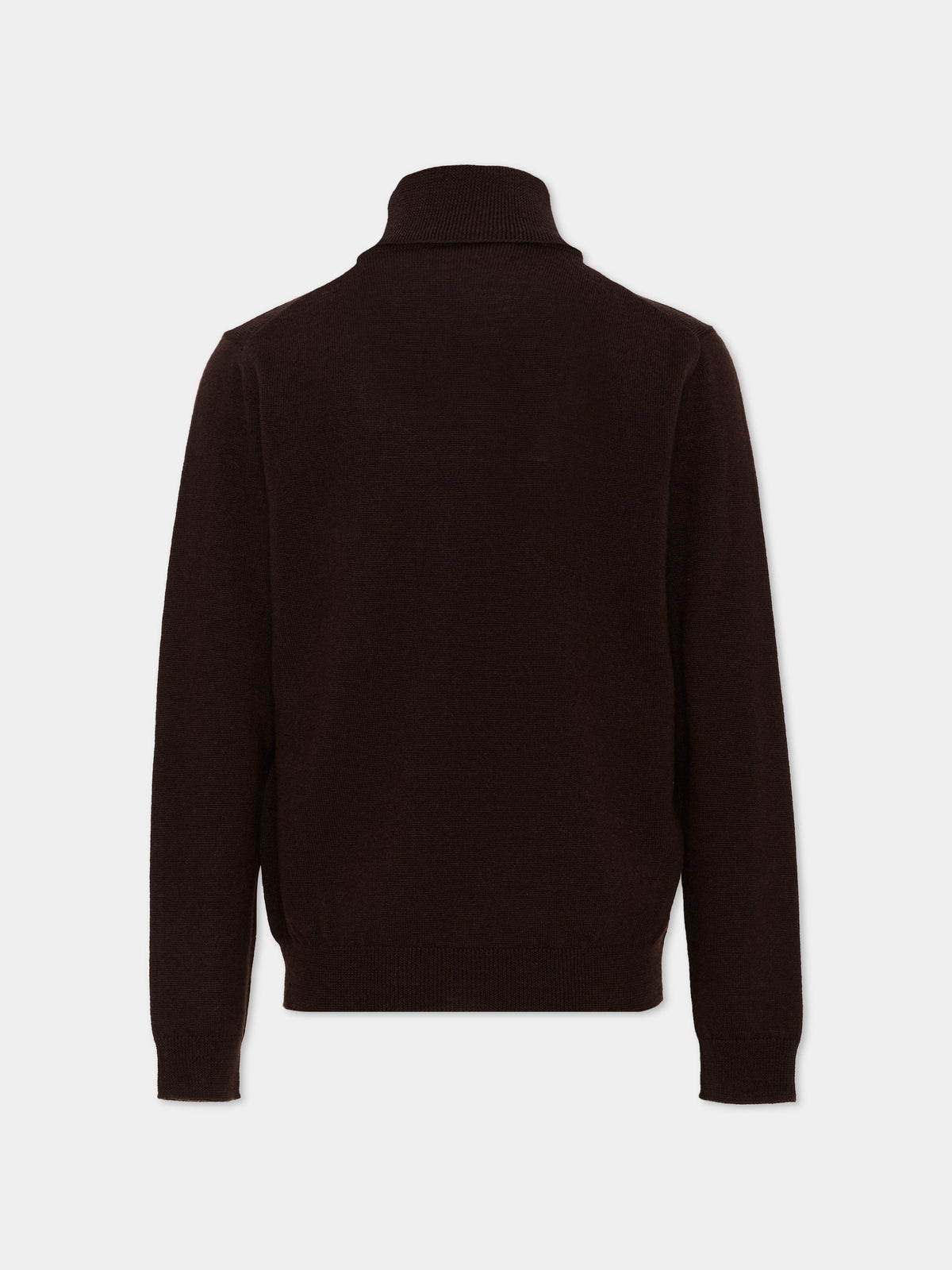 Pull col roulé marron pour enfants avec logo