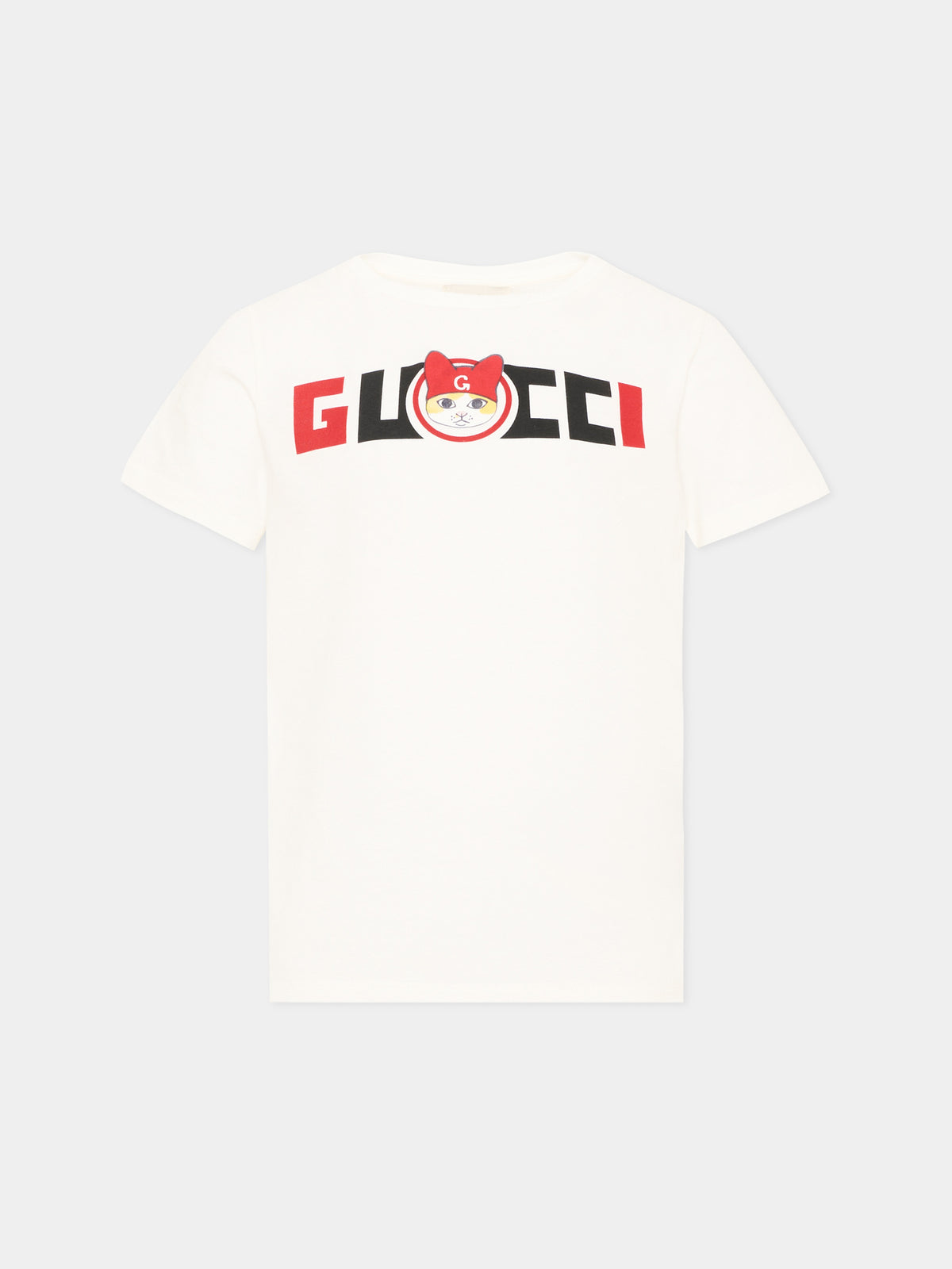 T-shirt à manches courtes ivoire pour garçon logo