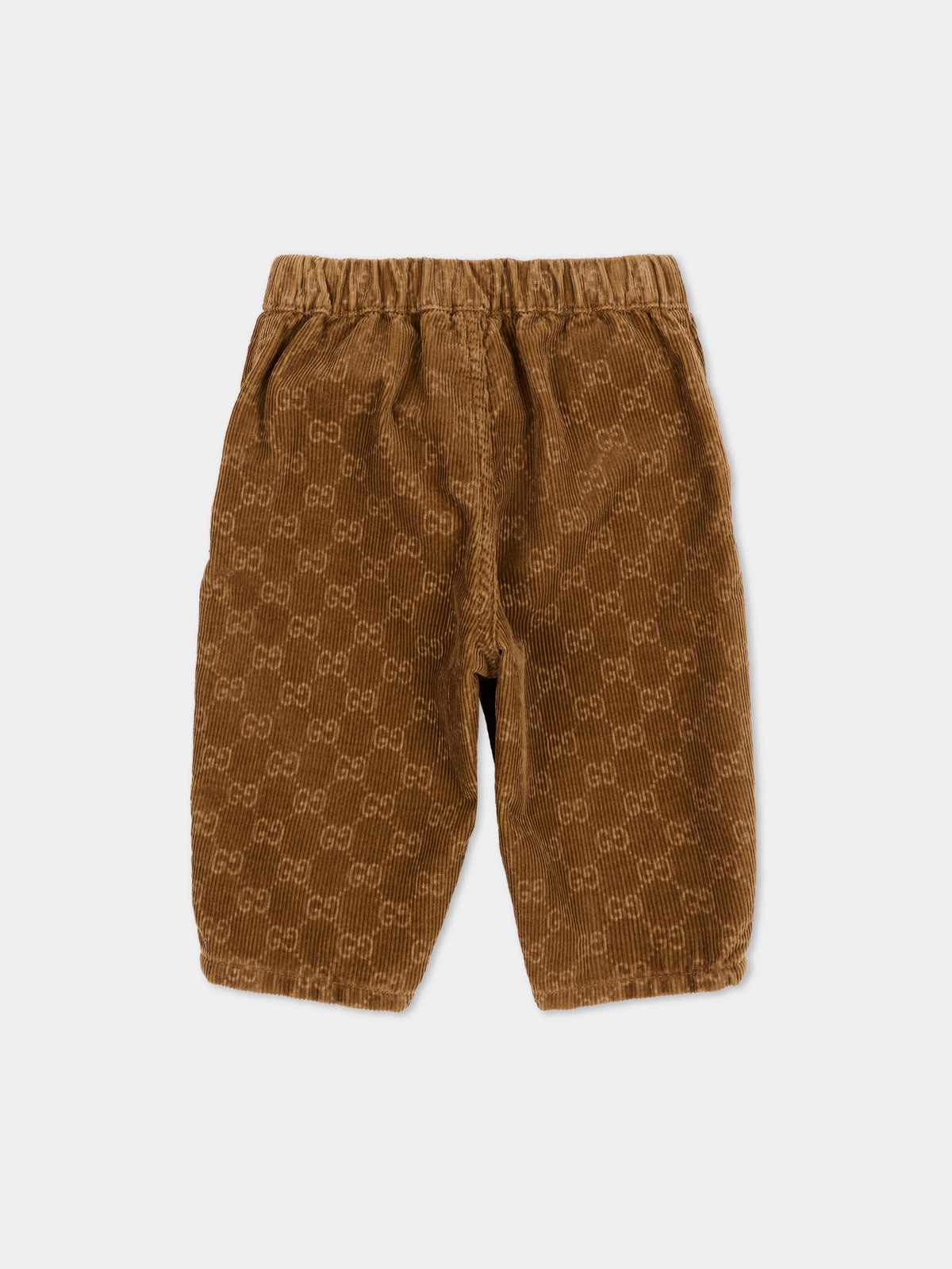 Pantalon marron pour bébé garçon avec monogramme GG