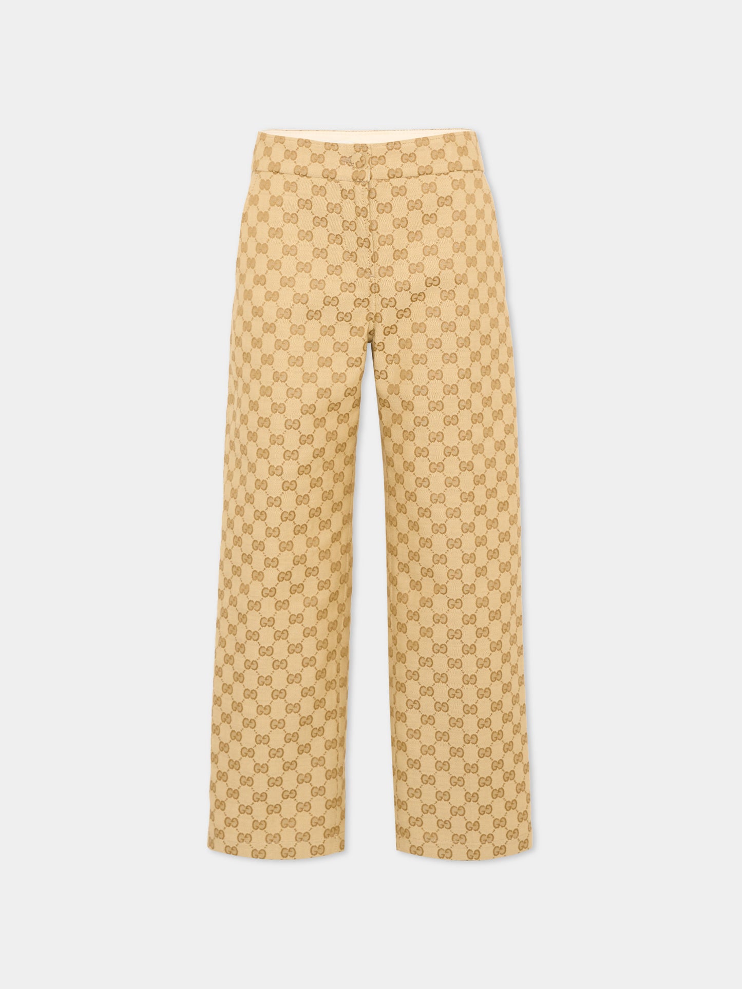 Pantalon beige monogramme GG pour fille
