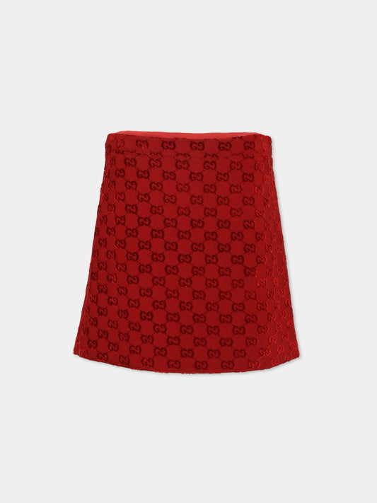 Jupe rouge pour fille avec GG