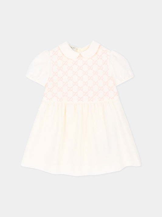 Robe élégante ivoire pour Bébé Fille avec monogramme GG