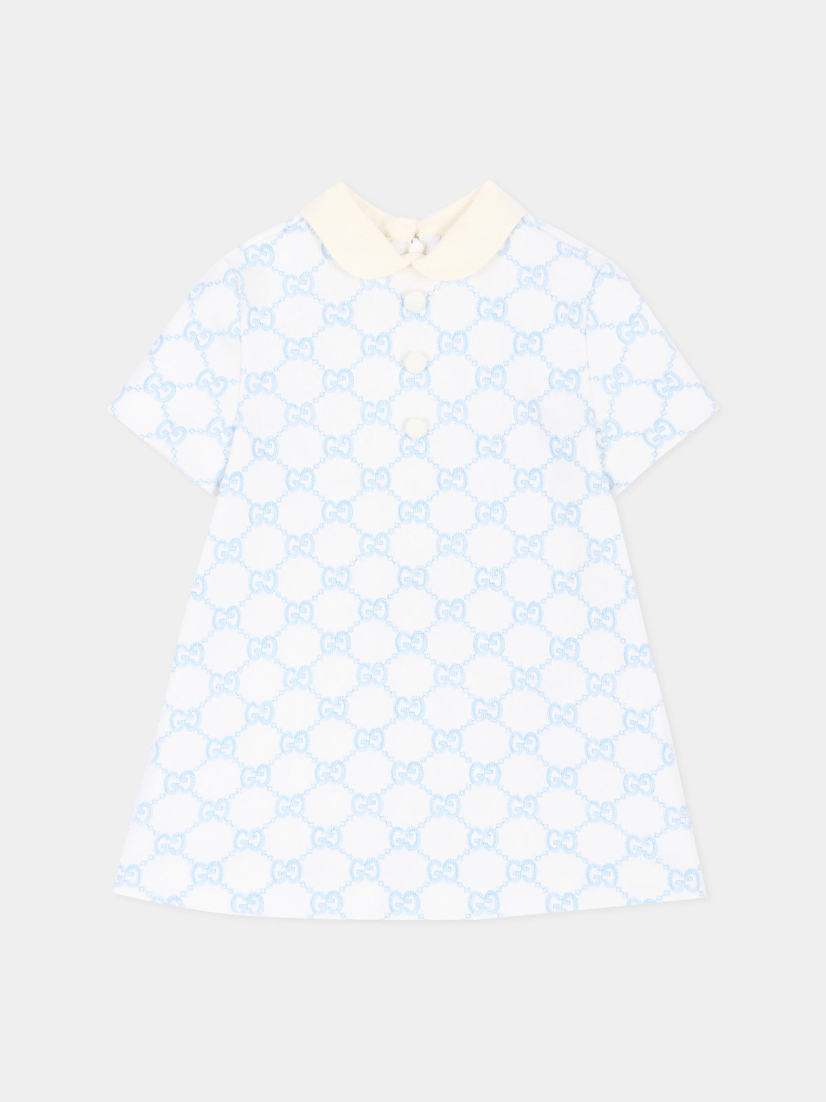 Robe ivoire pour bébé fille avec monogramme GG