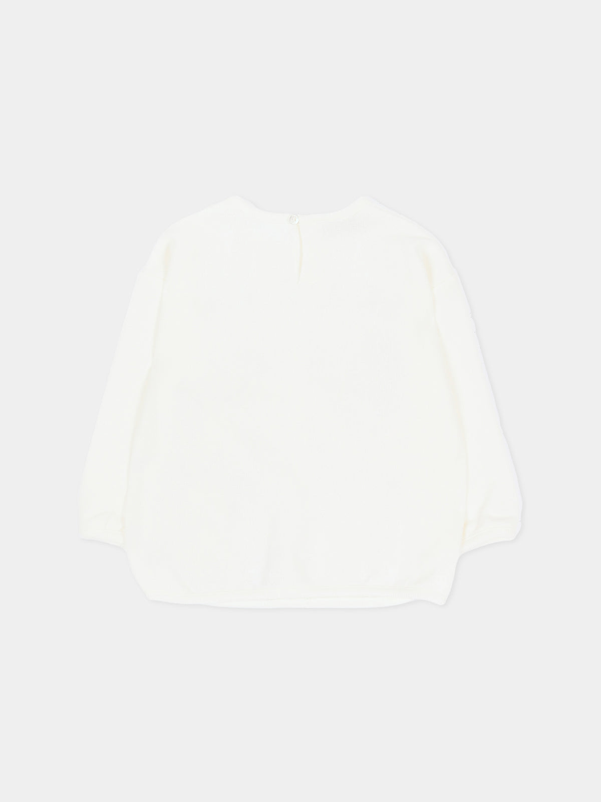 Felpa girocollo avorio per neonata con stampa,Gucci Kids,767900 XJHZB 9214