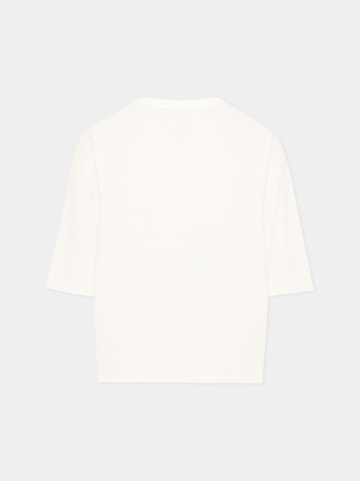 T-shirt à manches longues ivoire pour fille logo