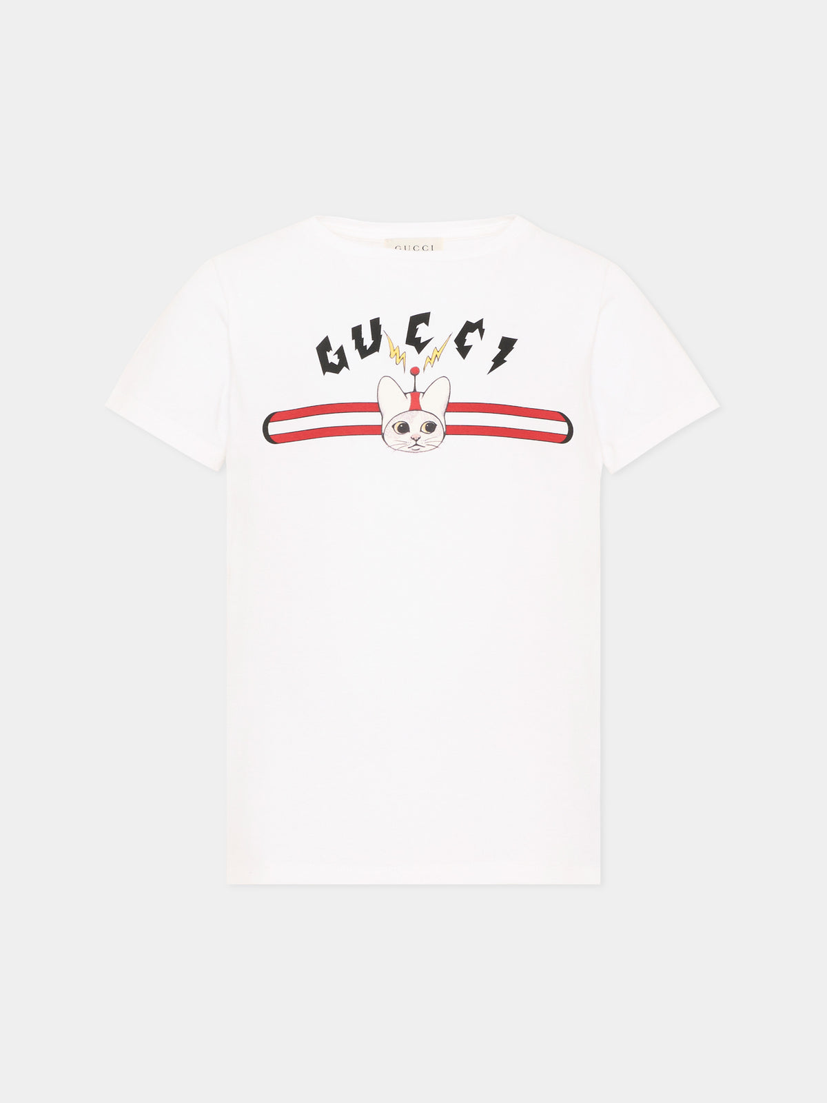 T-shirt à manches courtes ivoire pour garçon impression logo