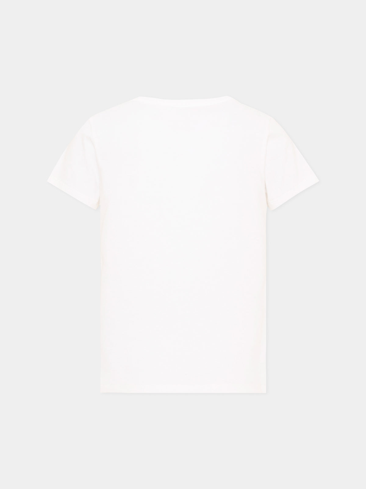 T-shirt à manches courtes ivoire pour garçon impression logo
