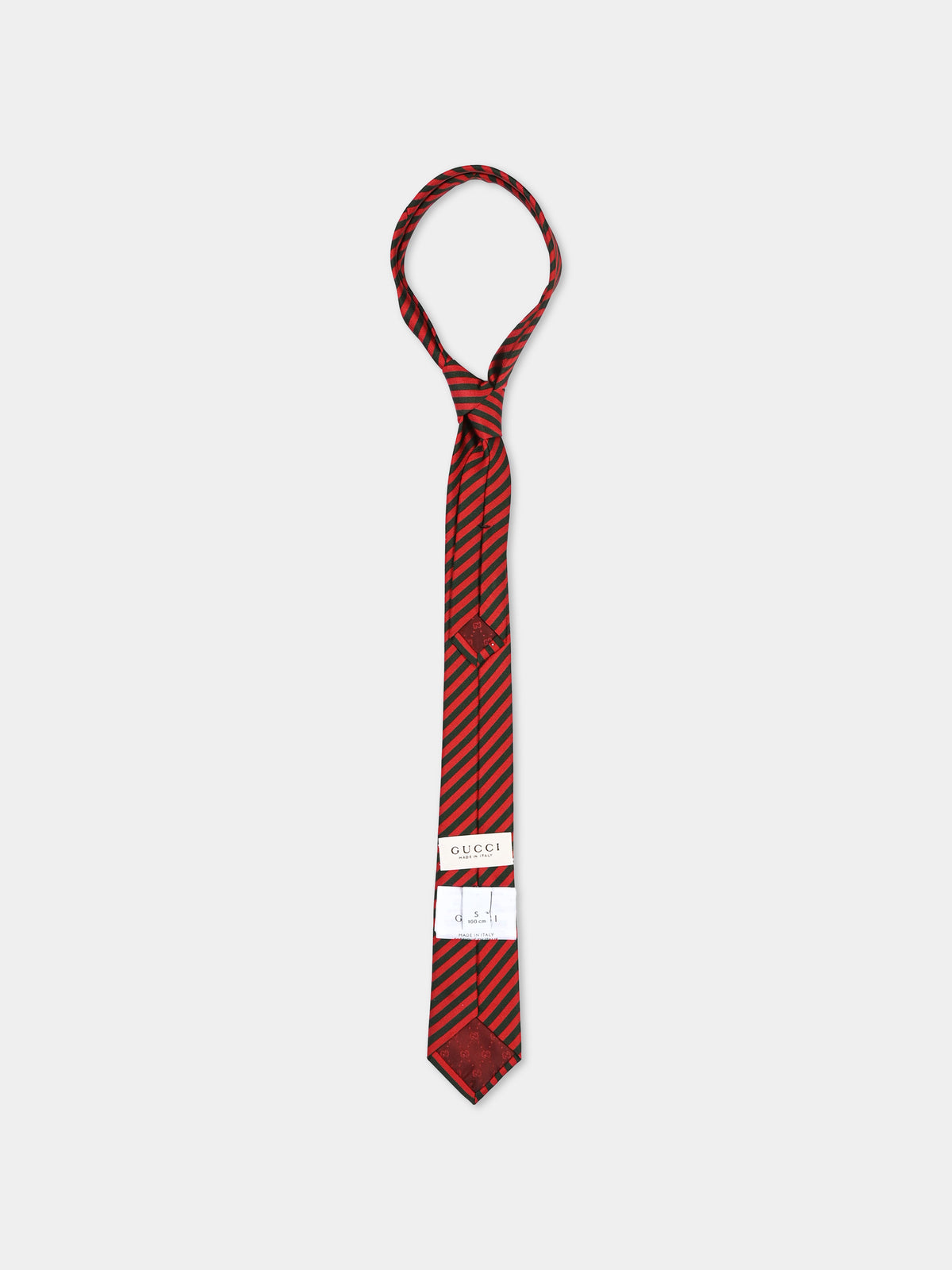 Cravatta rossa per bambino a righe,Gucci Kids,867904 4K022 3074