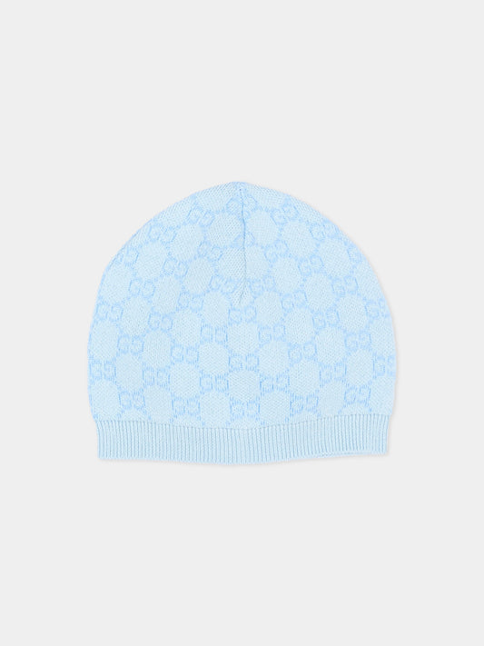 Cappello neonato avorio monogramma GG,Gucci Kids,835336 3KACG 9269