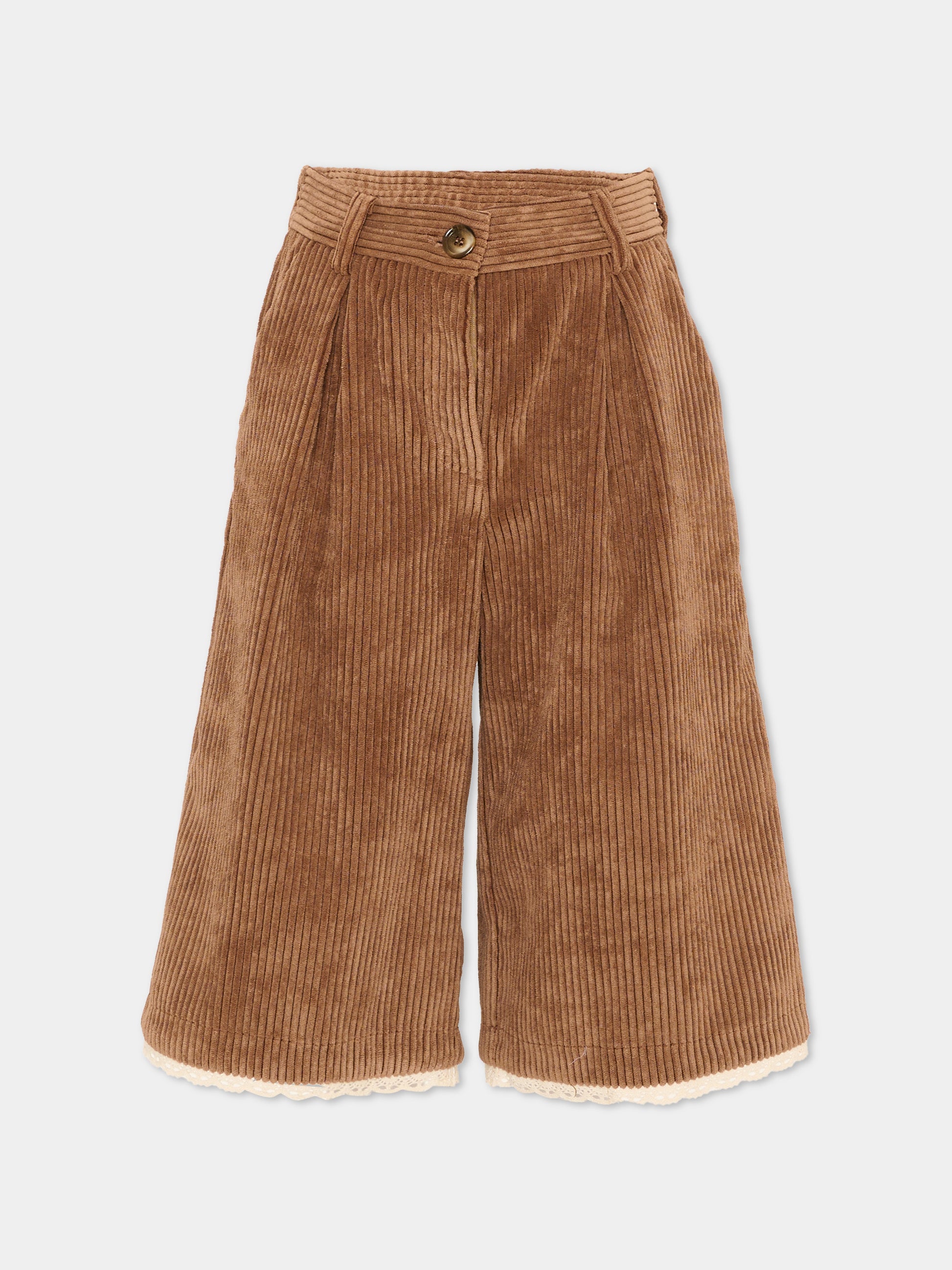 Shorts marroni per bambina in velluto,Philosophy,I1H404 8854 0005