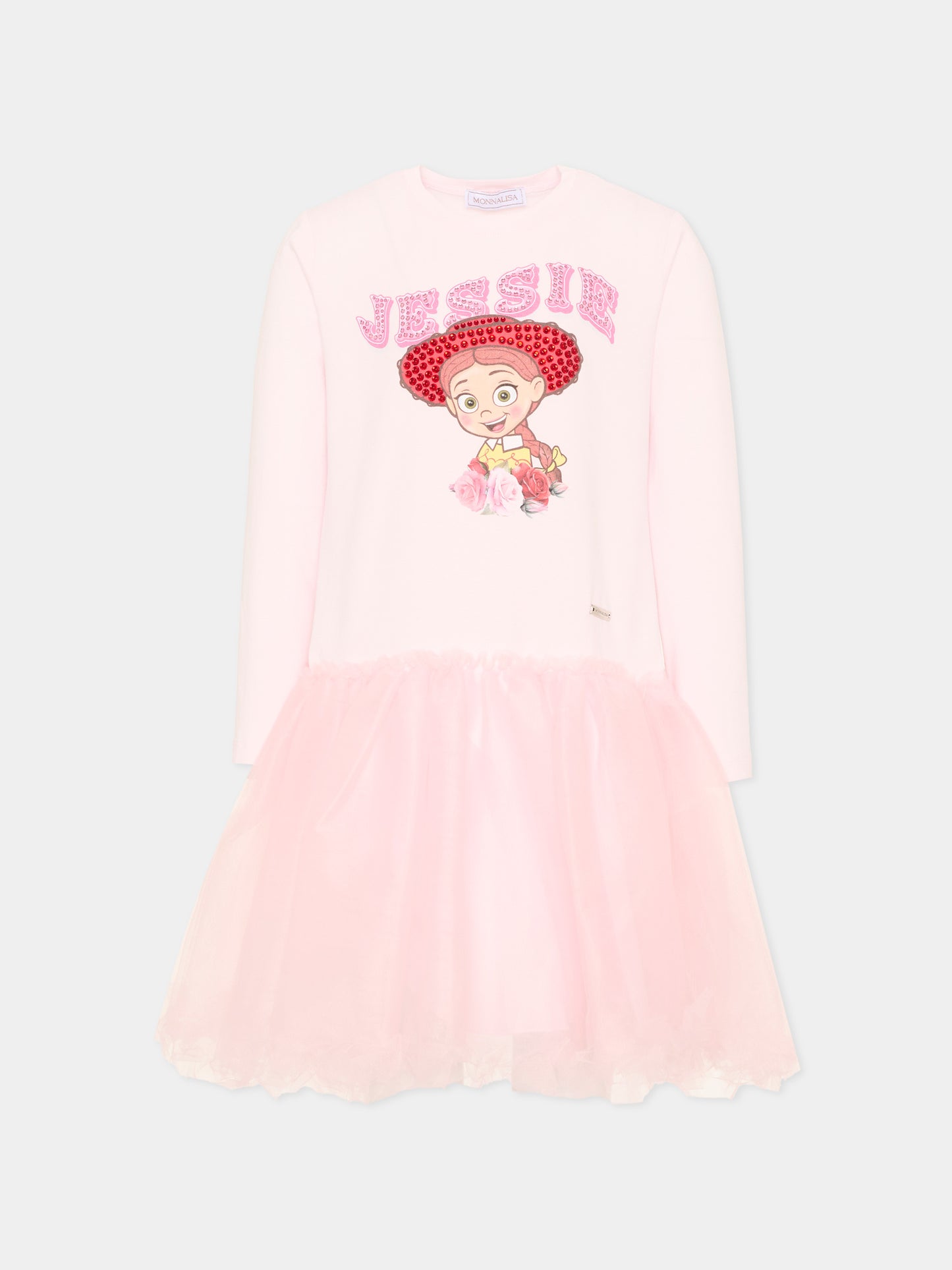 Vestito rosa con tulle per bambina con Jessie di Toy Story,Monnalisa,19H910NP 8004 0091