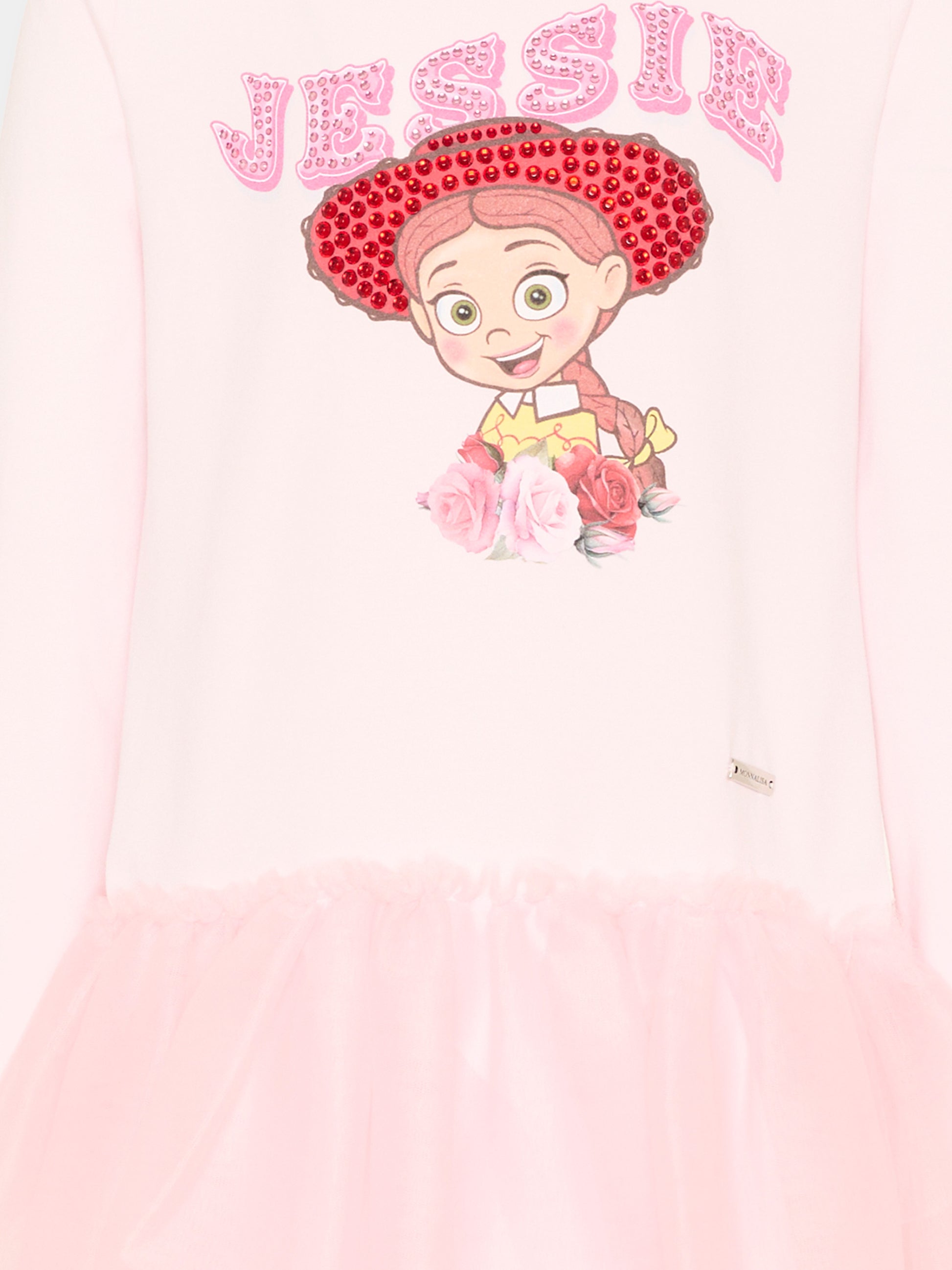 Vestito rosa con tulle per bambina con Jessie di Toy Story,Monnalisa,19H910NP 8004 0091