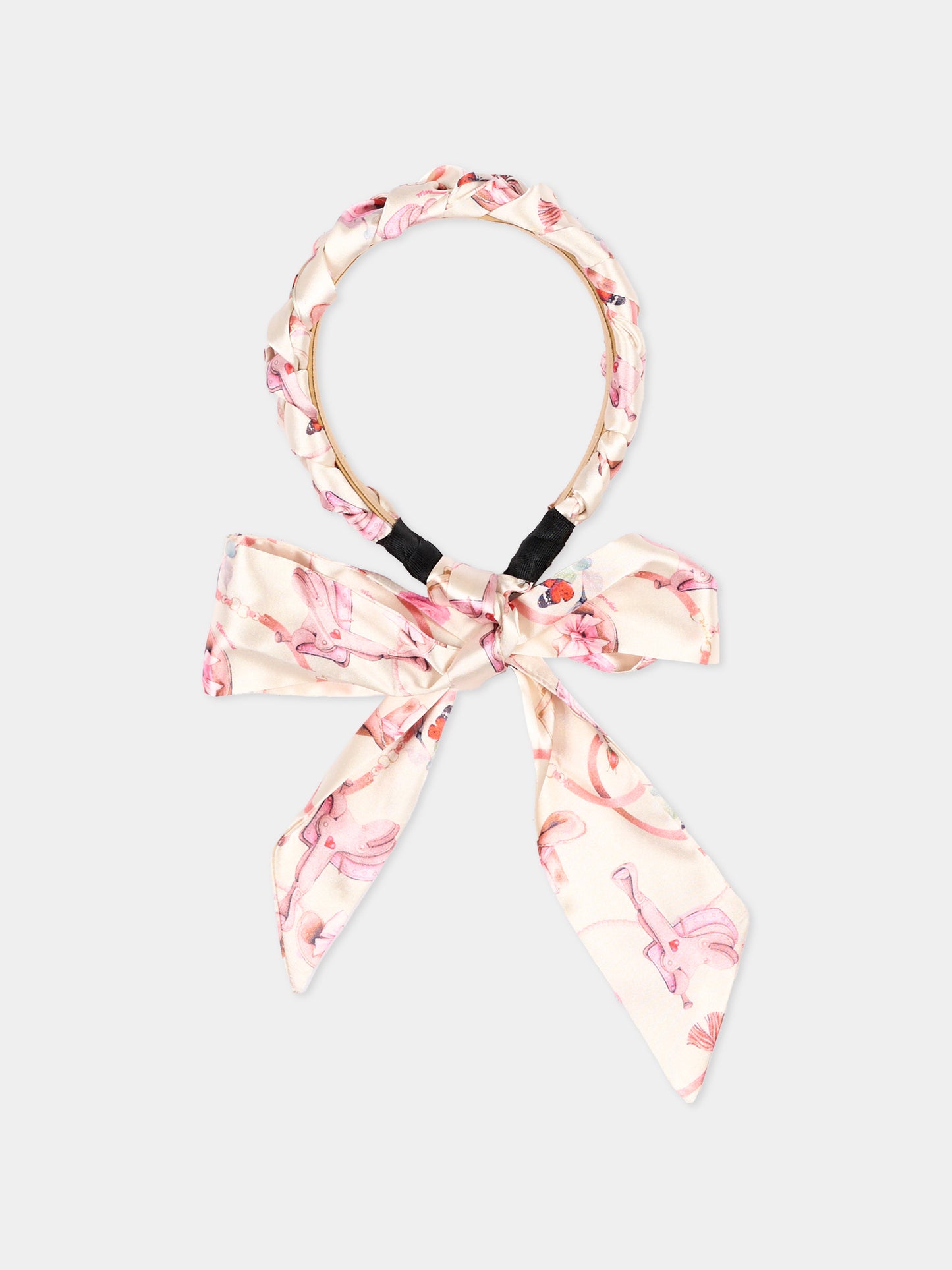 Cerchietto avorio per bambina floreale,Monnalisa,19H001 8081 029F