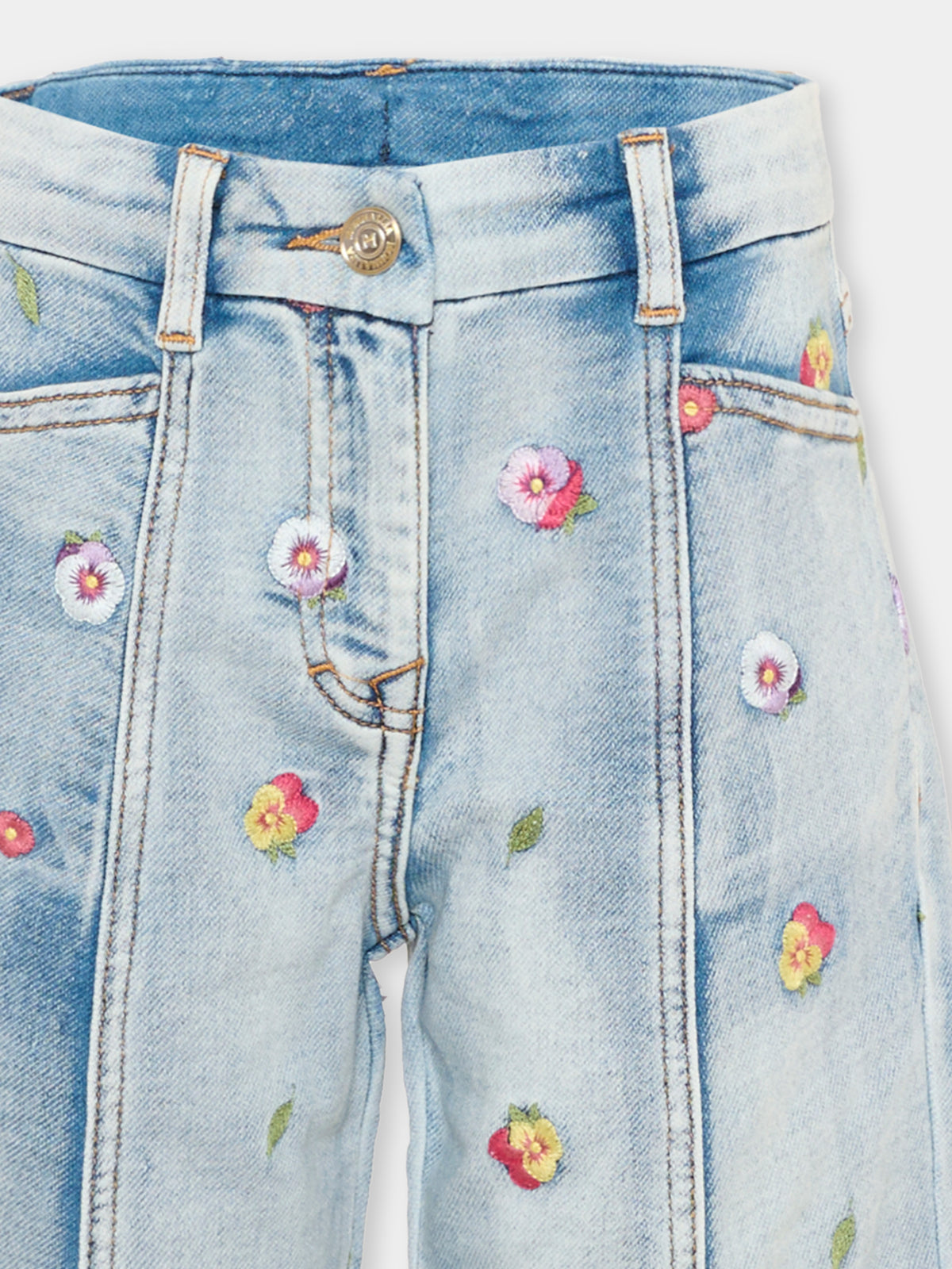 Jeans denim per bambina con fori,Monnalisa,19H404 8042 6284