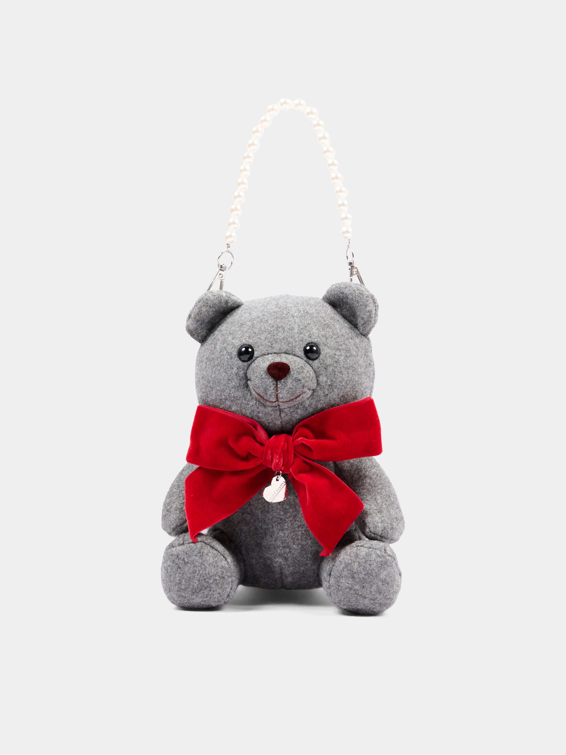 Borsa grigia per bambina a orsetto,Monnalisa,19H003 8059 0031