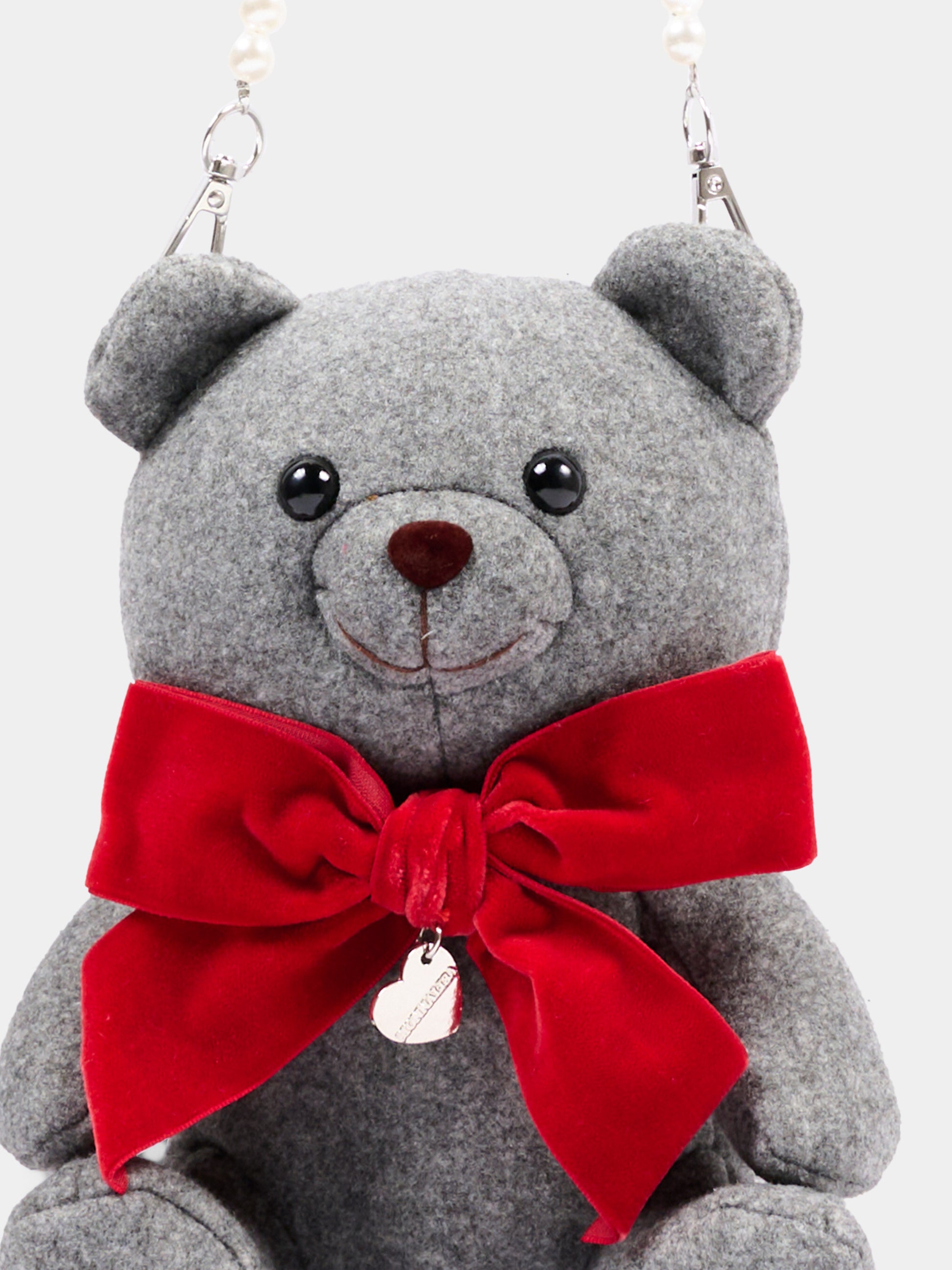 Borsa grigia per bambina a orsetto,Monnalisa,19H003 8059 0031