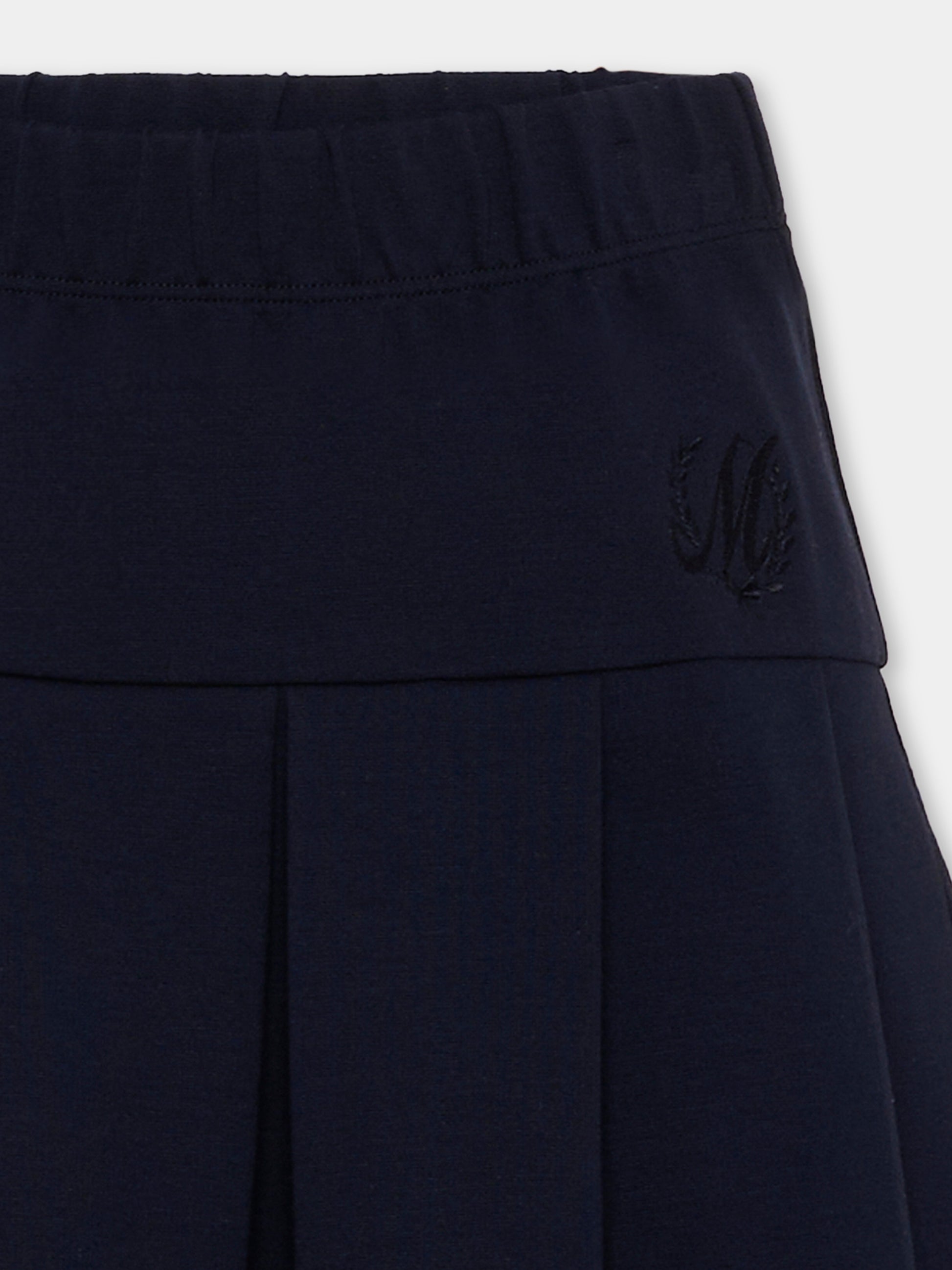 Gonna blu per bambina a pieghe,Monnalisa,18HESS 8225 056S