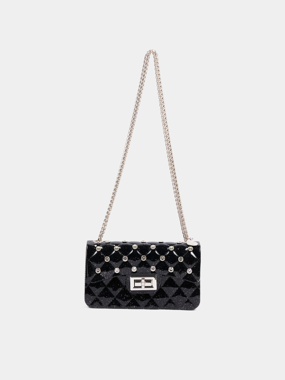 Borsa elegante nera per bambina con strass,Monnalisa,17H000 8726 0050