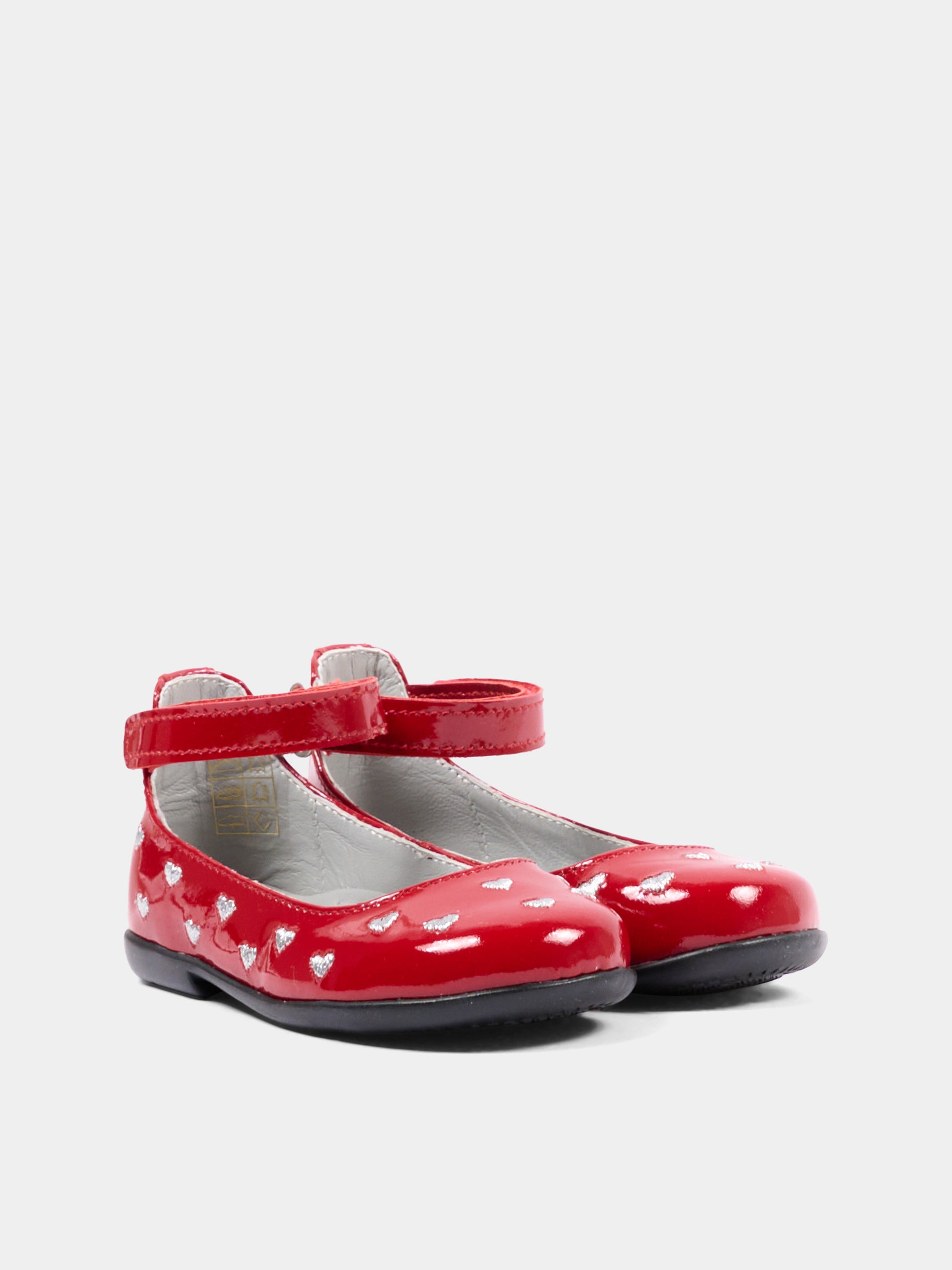 Ballerine rosse per bambina con cuori,Monnalisa,83H005 8784 0043