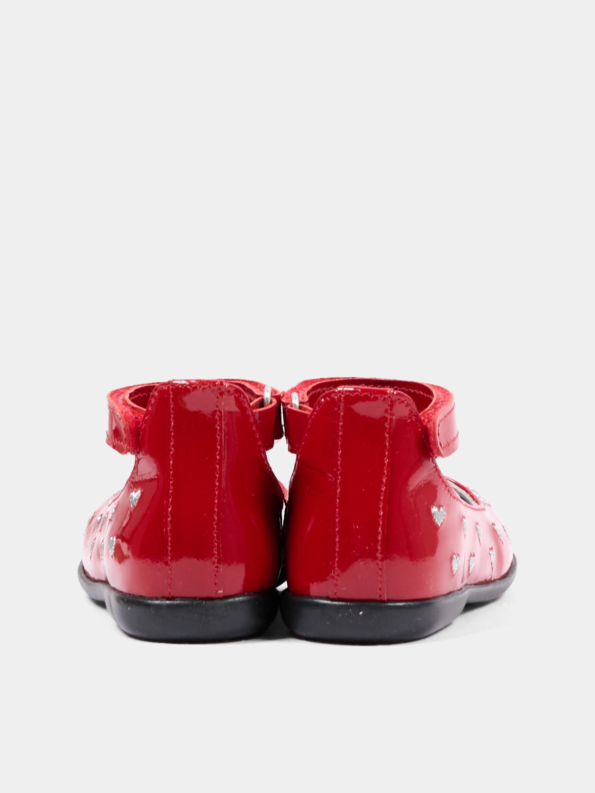 Ballerine rosse per bambina con cuori,Monnalisa,83H005 8784 0043