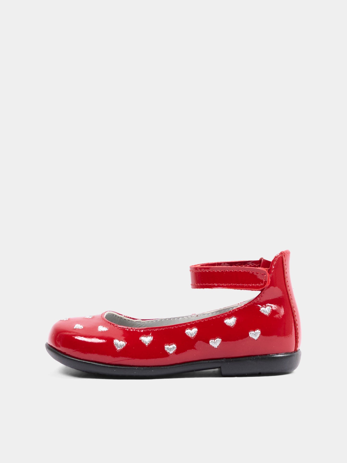 Ballerine rosse per bambina con cuori,Monnalisa,83H005 8784 0043