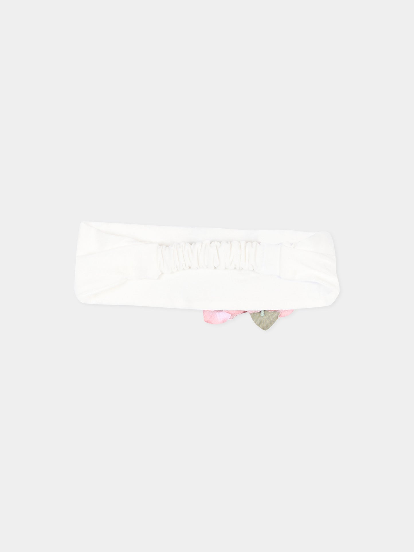 Fascia avorio per neonata con fiori,Monnalisa,73H000 8201 0001