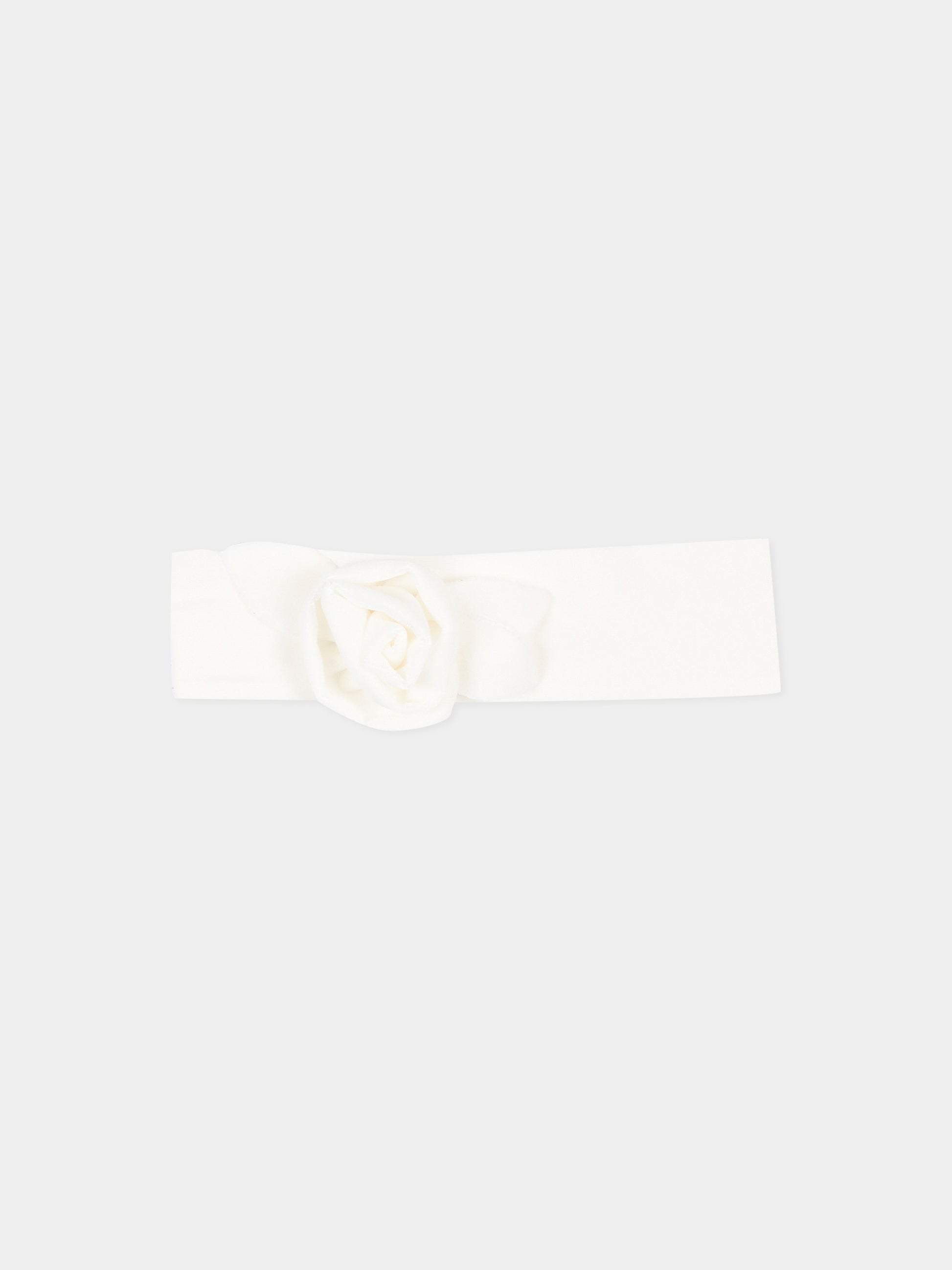 Fascia avorio per neonata con fiore,Monnalisa,73H004 8803 0001