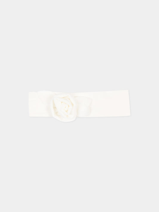 Fascia avorio per neonata con fiore,Monnalisa,73H004 8803 0001