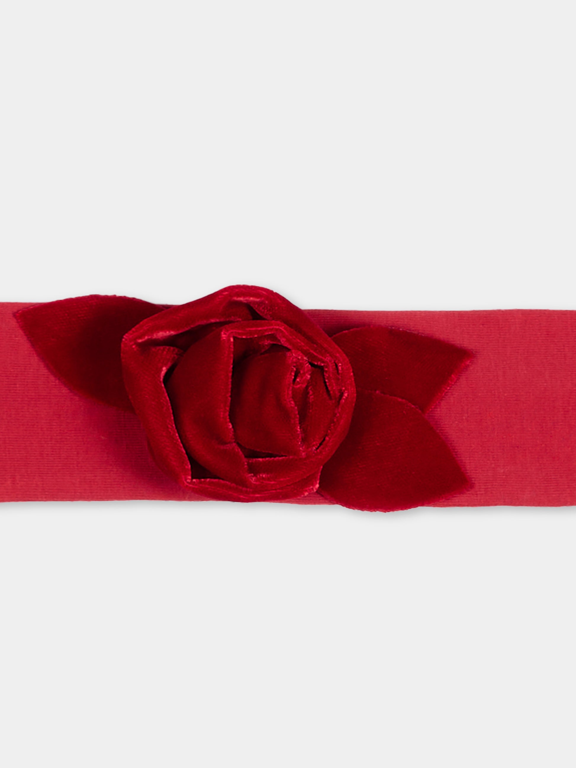 Fascia rossa per neonata con fiore,Monnalisa,73H004 8803 0043