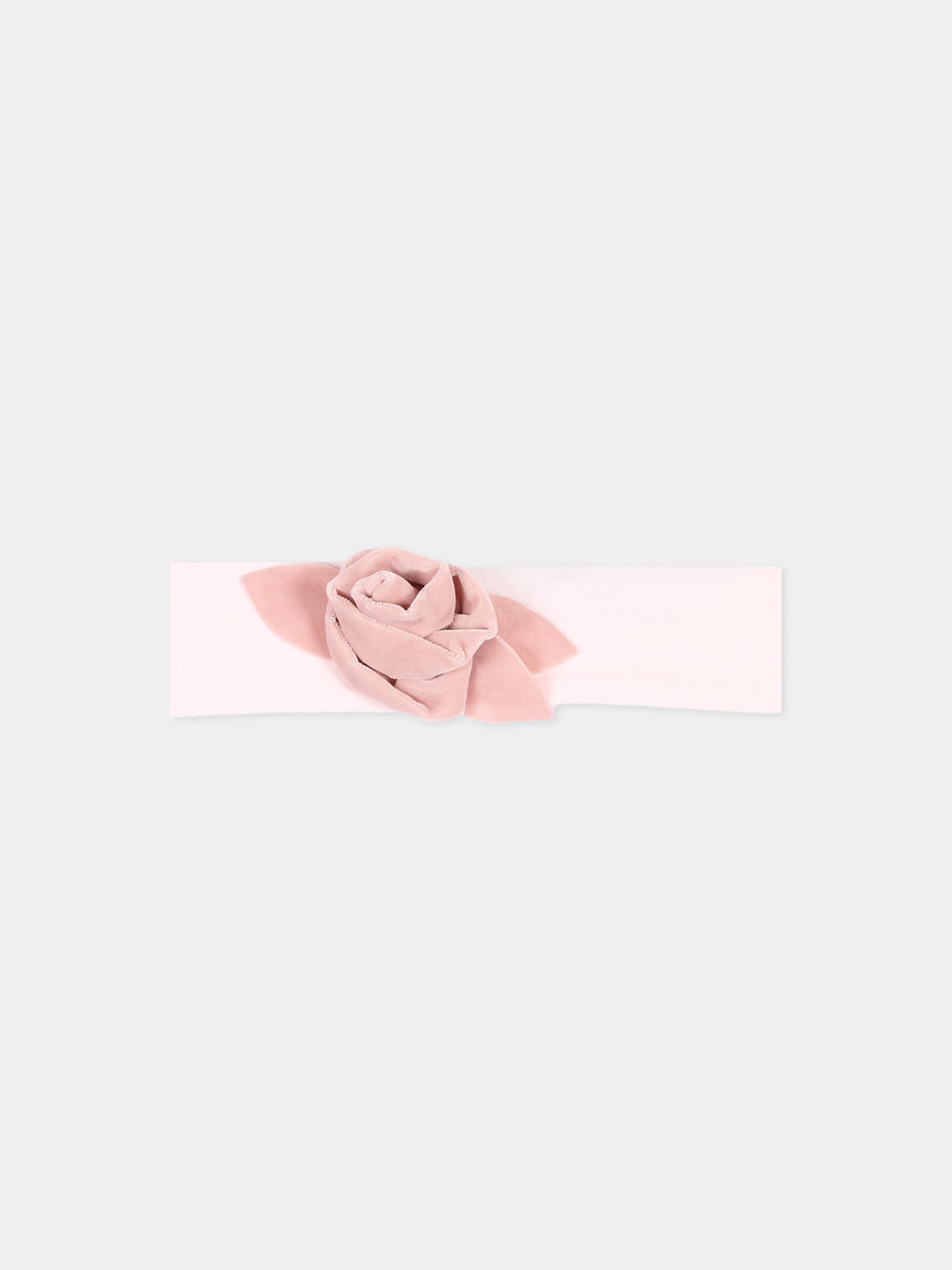 Fascia rosa per neonata con rosa,Monnalisa,73H004 8803 0092