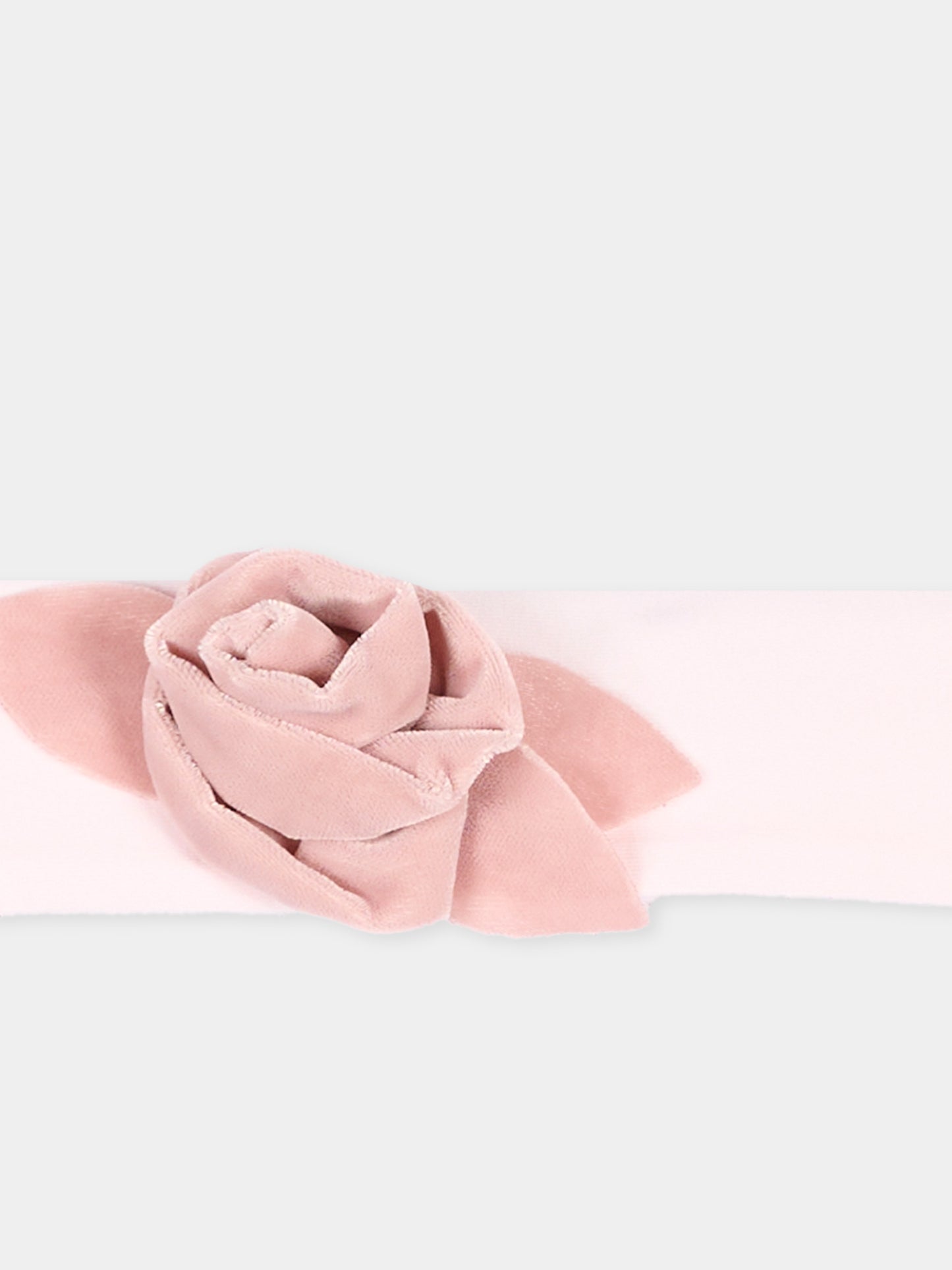 Fascia rosa per neonata con rosa,Monnalisa,73H004 8803 0092