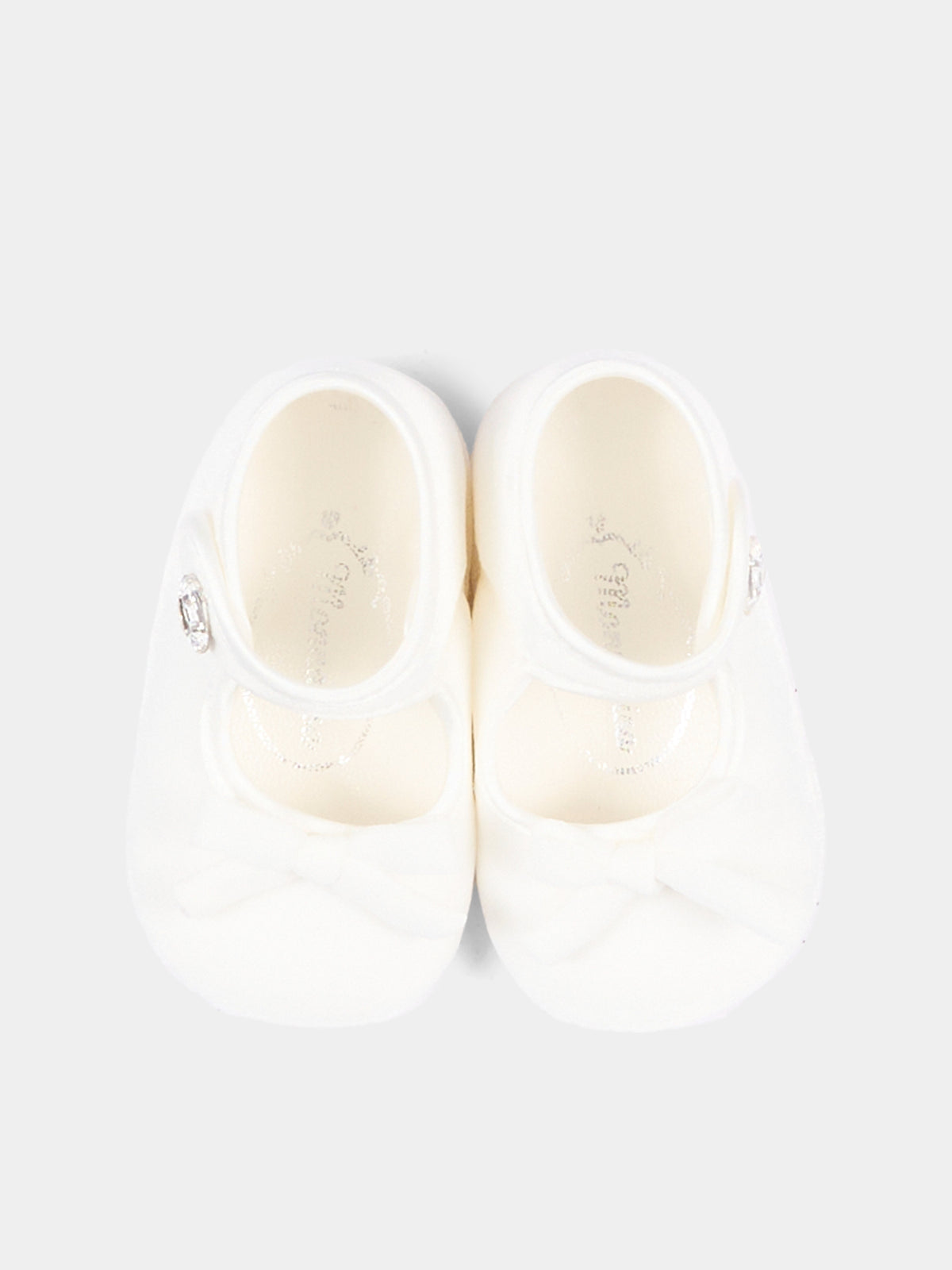 Ballerine avorio per neonata con fiocco,Monnalisa,73H001 8803 0001