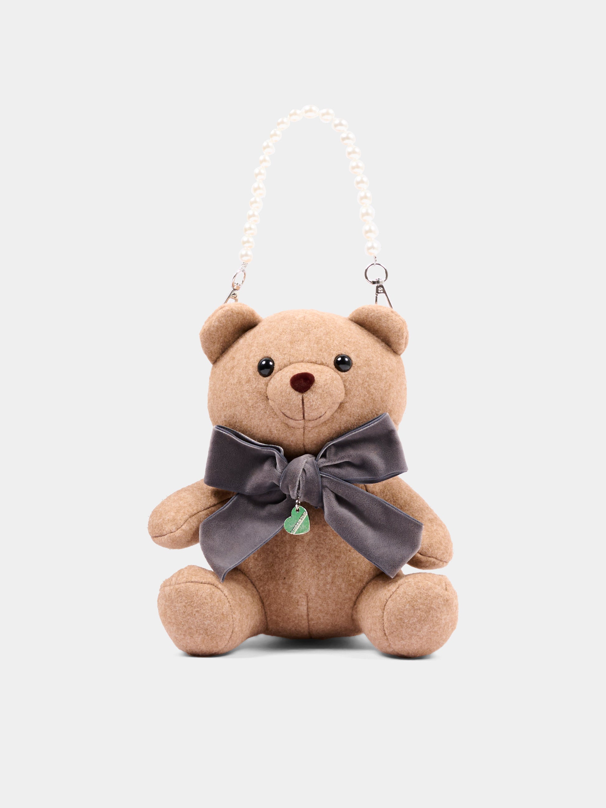 Borsa casual beige per bambina a orsetto,Monnalisa,19H003 8059 0003