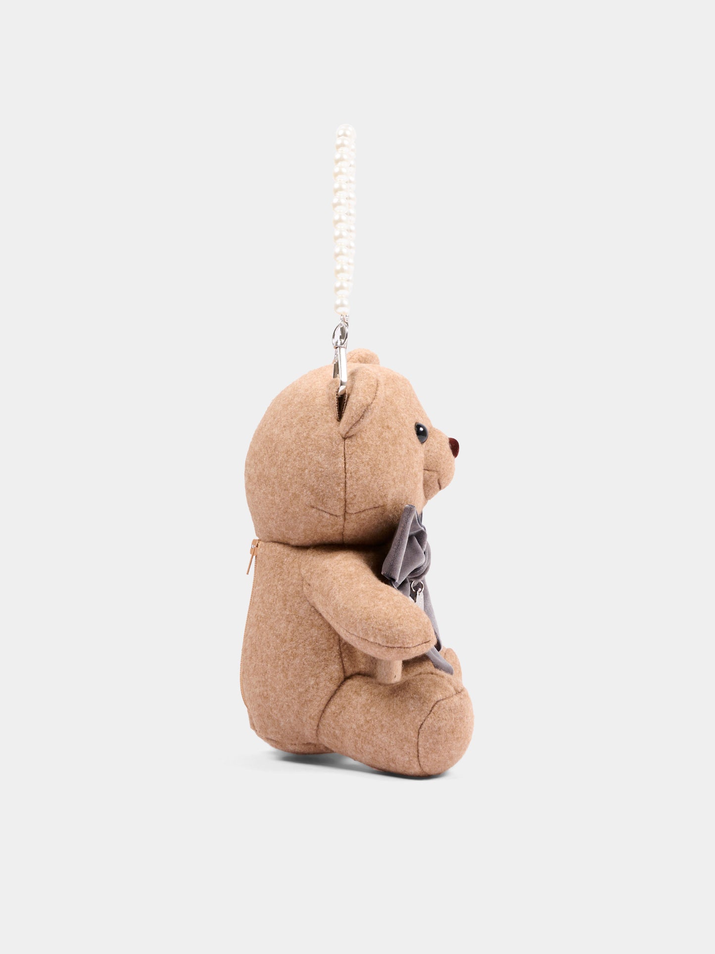 Borsa casual beige per bambina a orsetto,Monnalisa,19H003 8059 0003