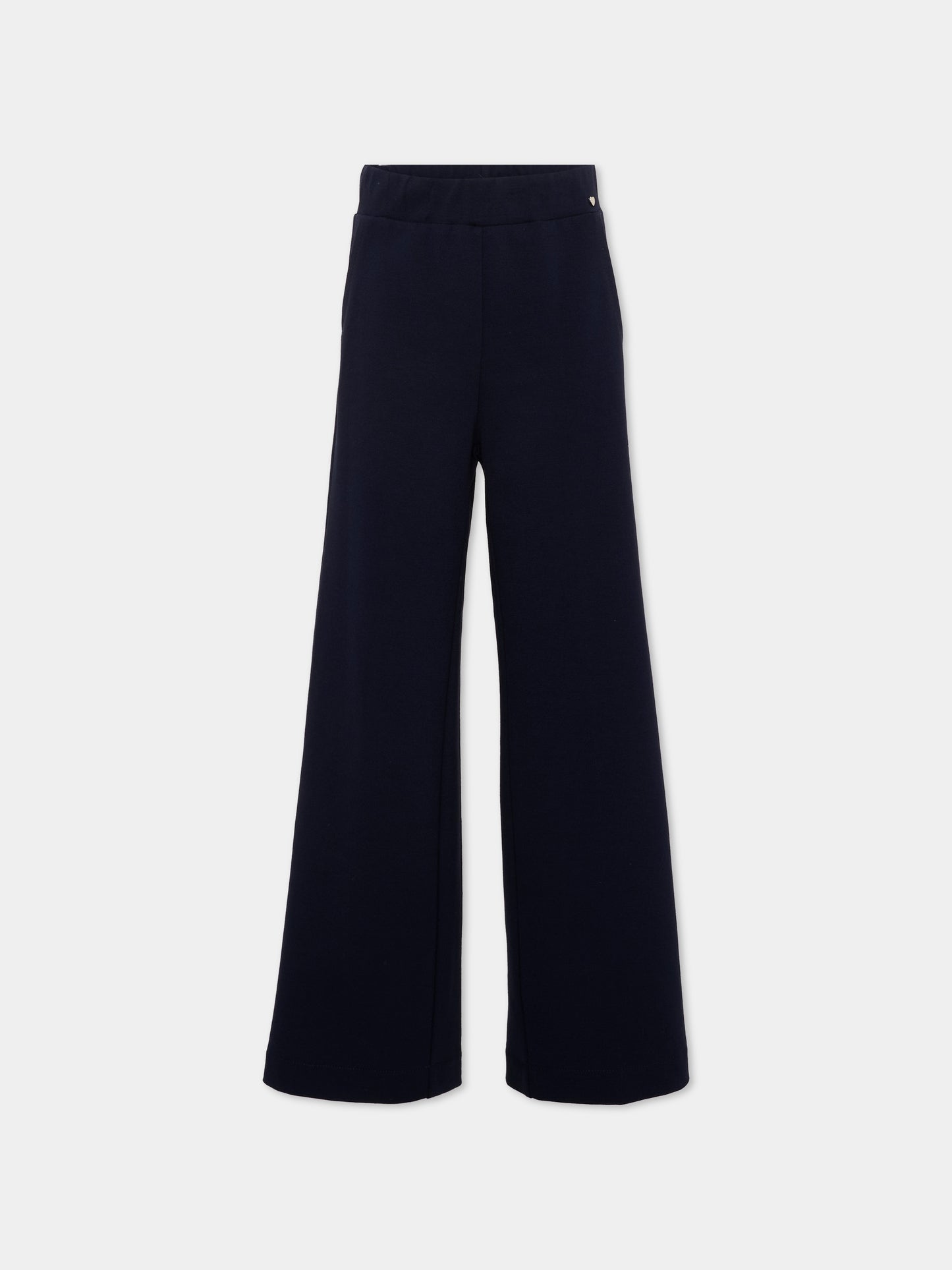 Pantaloni blu per bambina a gamba larga,Monnalisa,18HANT 8225 056S