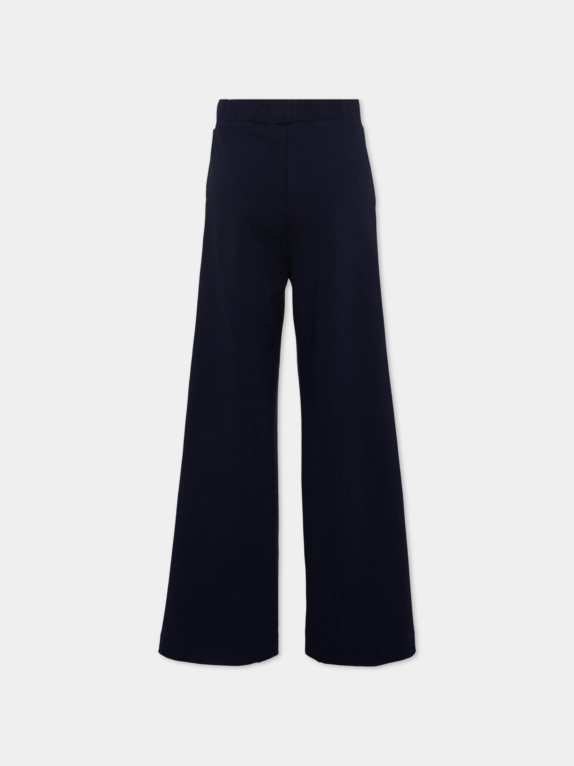 Pantaloni blu per bambina a gamba larga,Monnalisa,18HANT 8225 056S