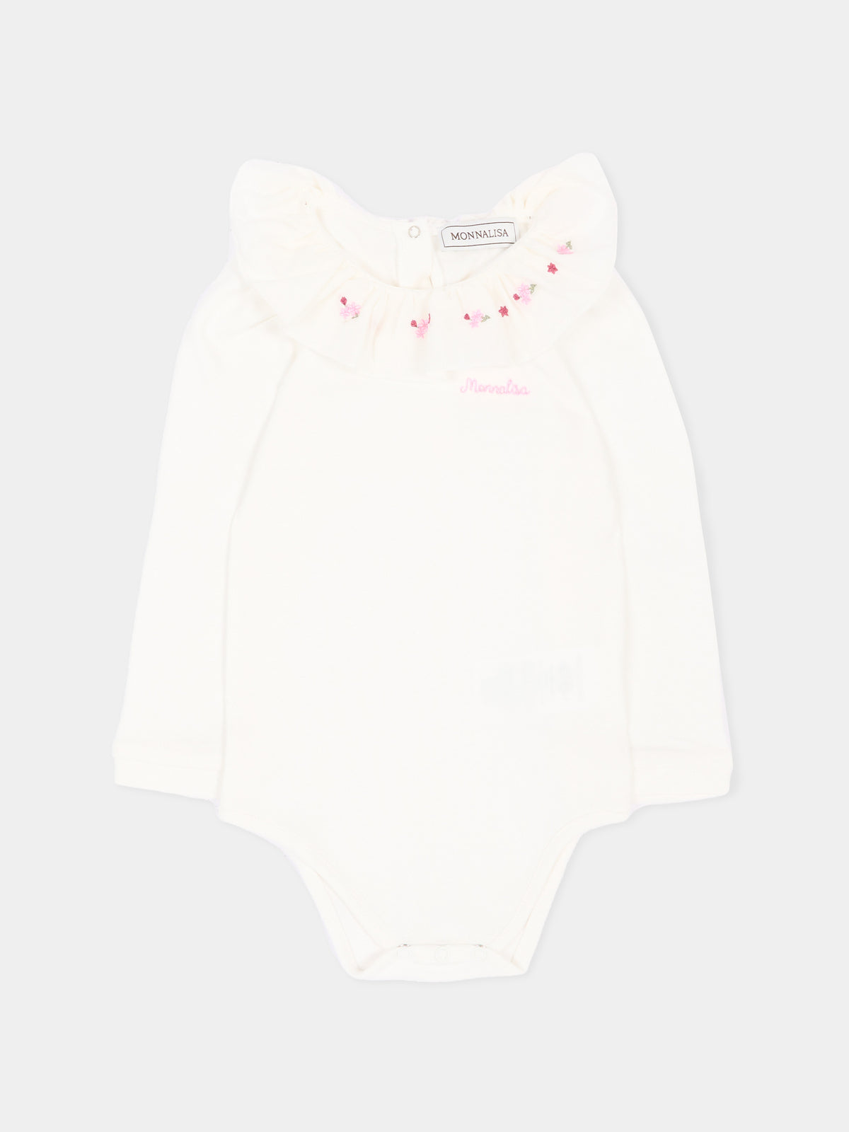 Body avorio per neonata con fiori,Monnalisa,35H300NP 8000 0001